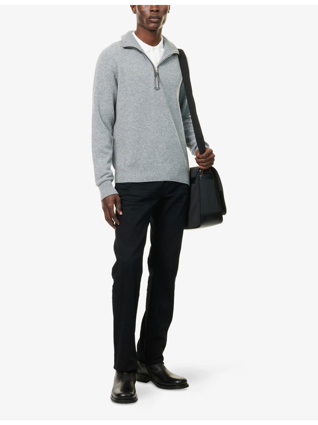 Funnel-Neck Half-Zip Cashmere Jumper - 2