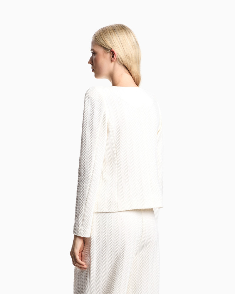 CHEVRON MOTIF JERSEY ZIP-UP JACKET 3