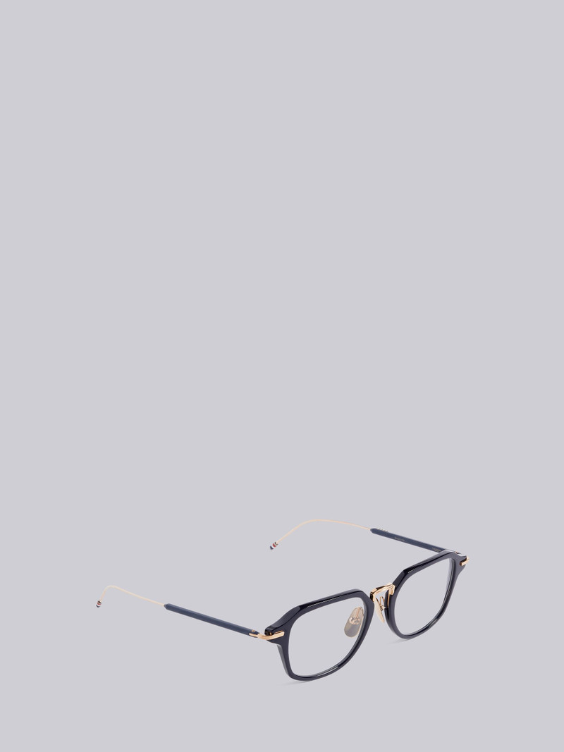 TB423 - Navy And White Gold Clubmaster Glasses 4