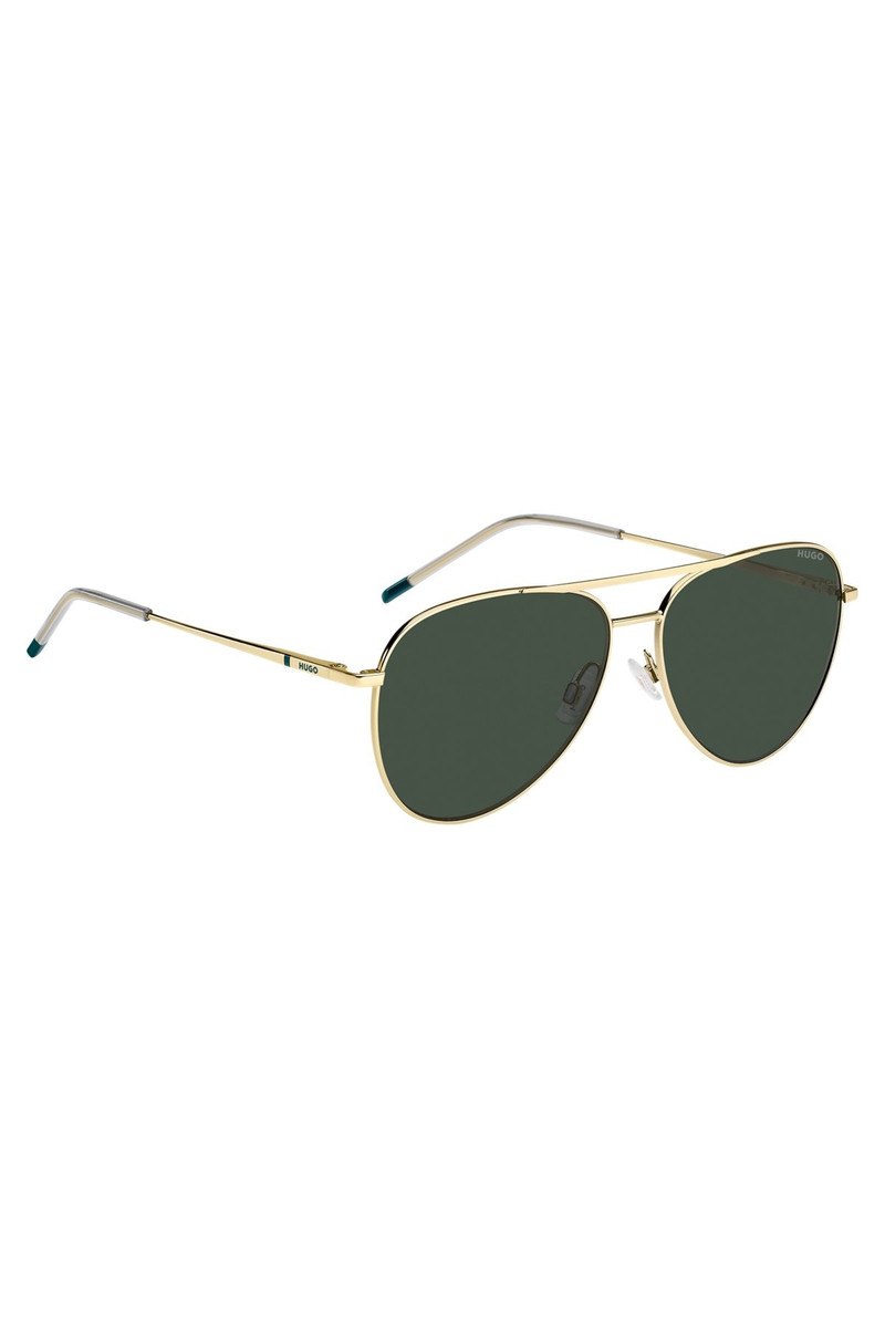 DOUBLE-BRIDGE SUNGLASSES IN GOLD-TONE METAL 4