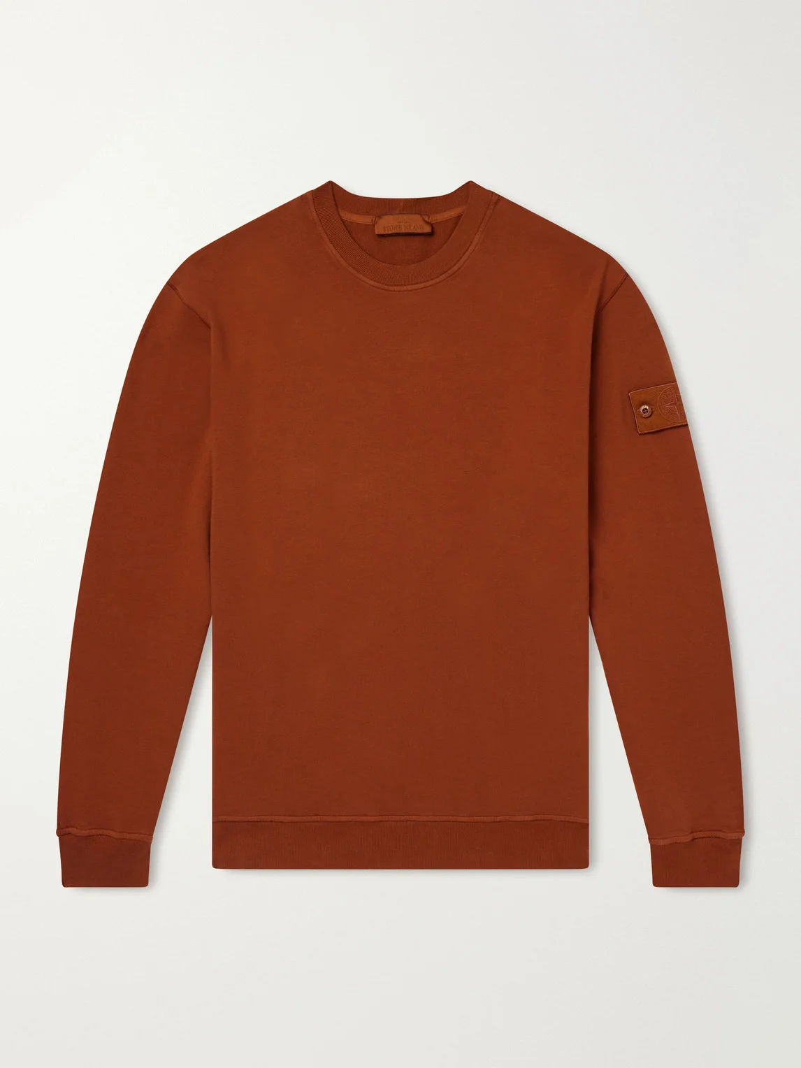 STONE ISLAND GHOST Garment-Dyed Stretch-Cotton Jersey Sweatshirt - 1
