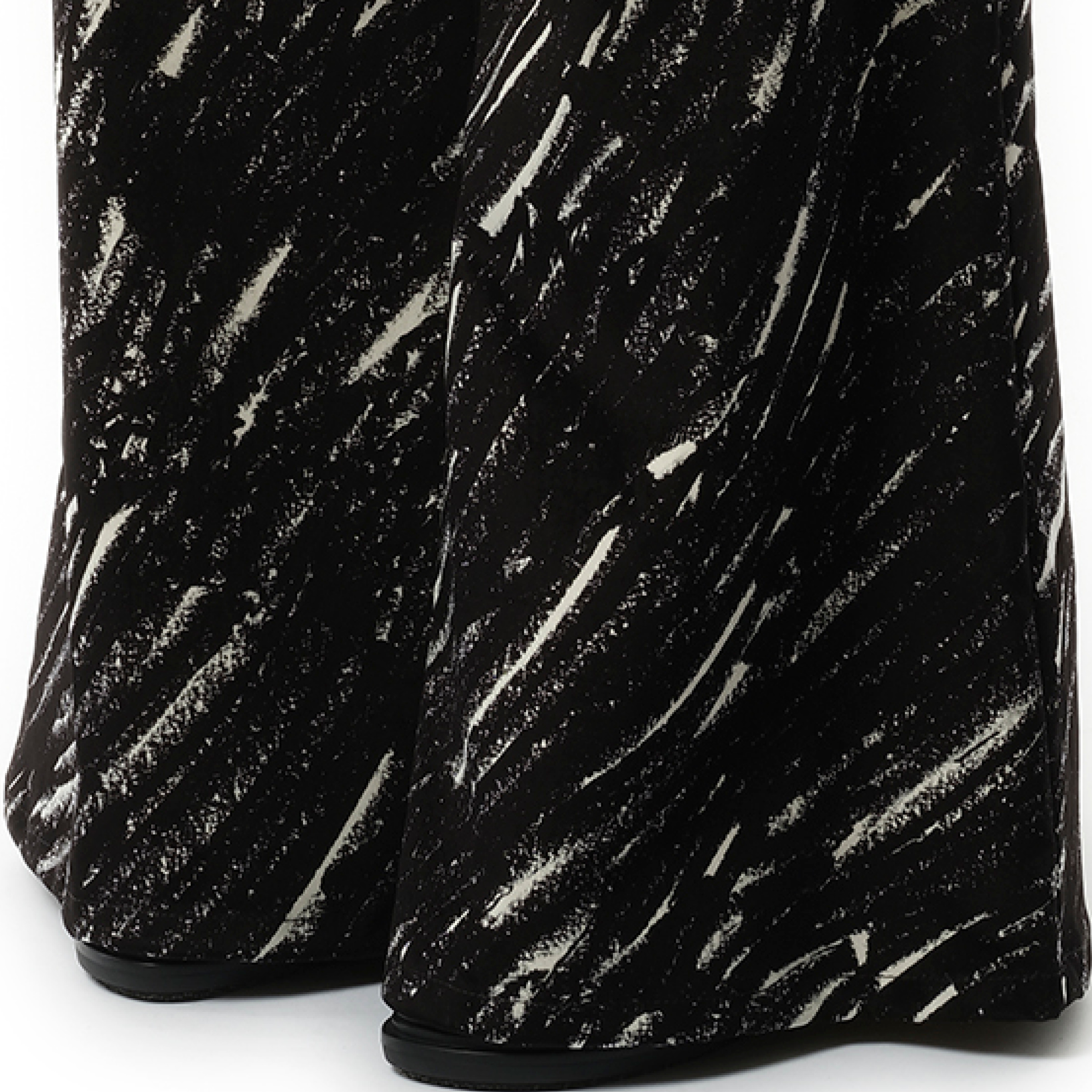 Crayon Flock Stretch Denim Pants in Black - 3
