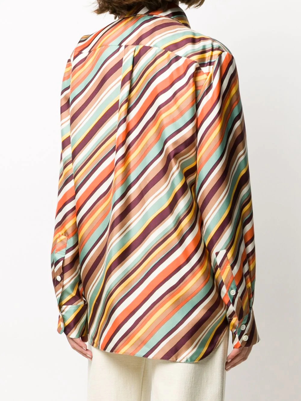 striped button-front shirt - 4