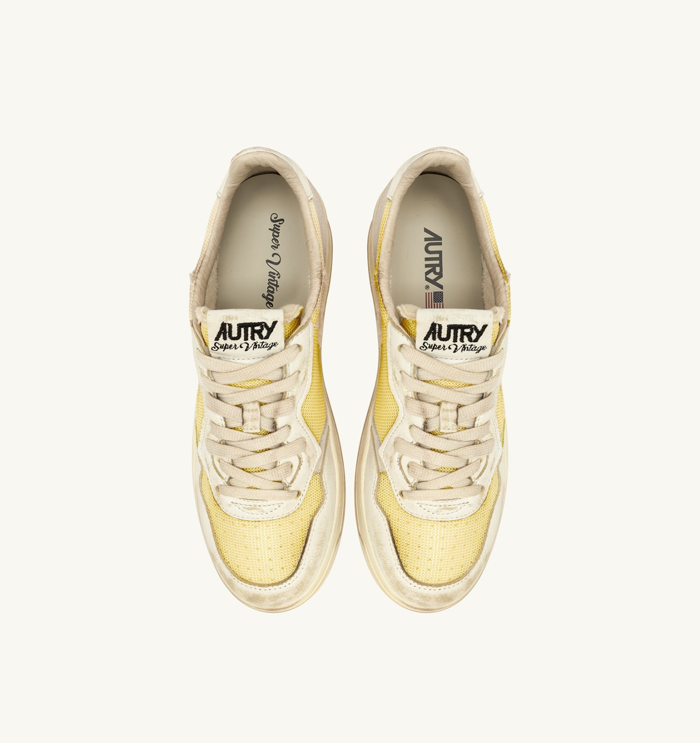 MEDALIST LOW SUPER VINTAGE SNEAKERS IN IVORY AND WHITE LEATHER AND MESH - 5