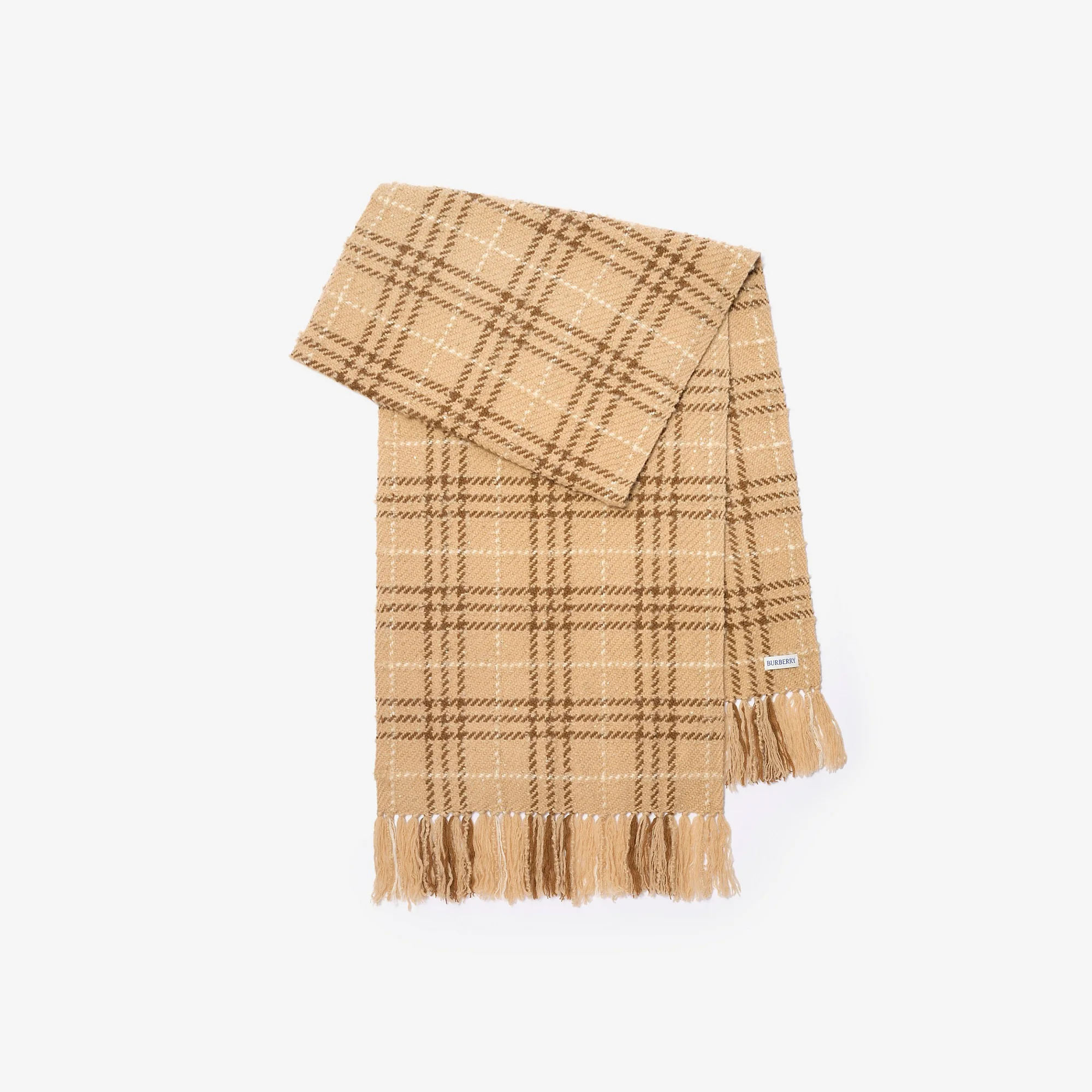 Embellished Check Bouclé Scarf - 1
