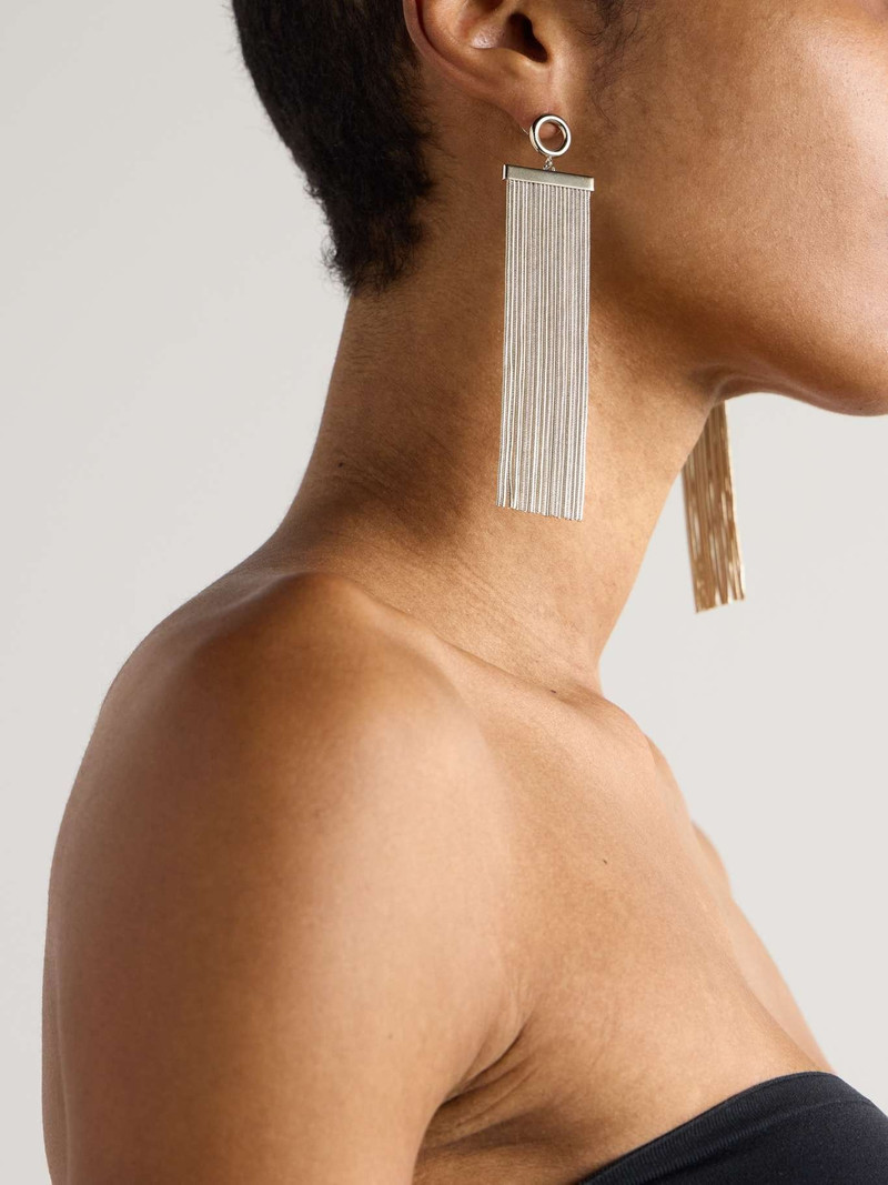 Alaïa Fringed silver-tone earrings Silver outlook