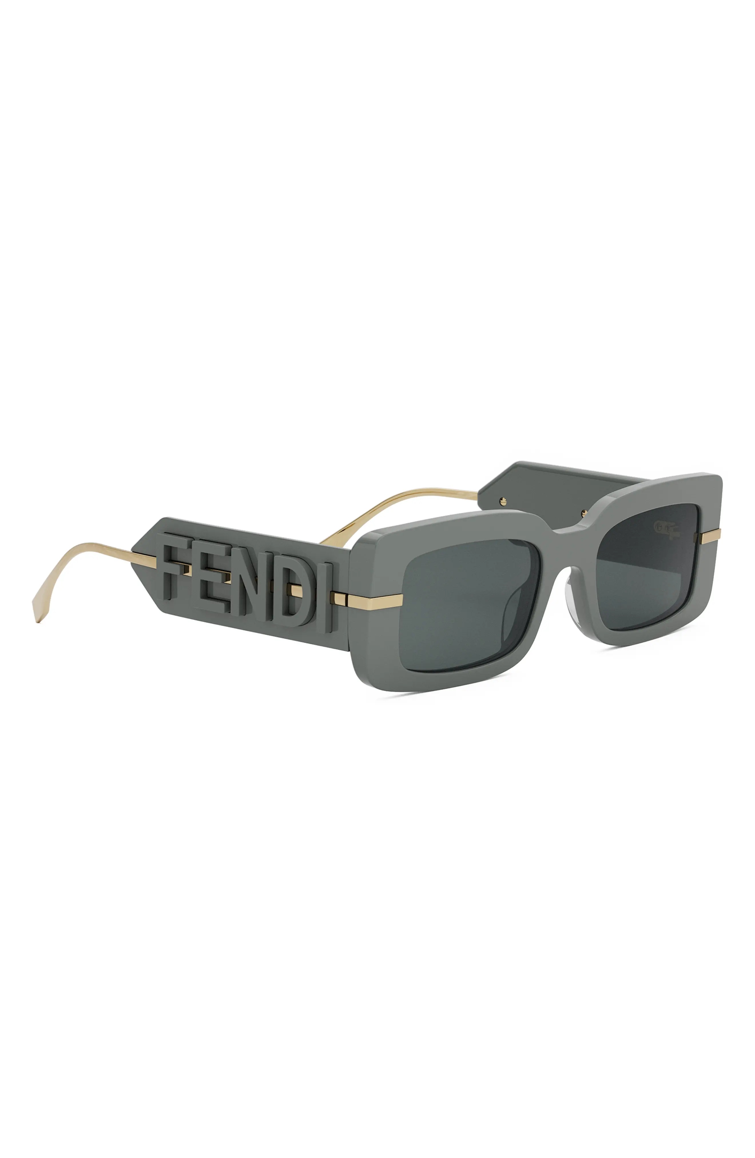 'Fendigraphy 51mm Rectangular Sunglasses in Grey/Smoke - 6