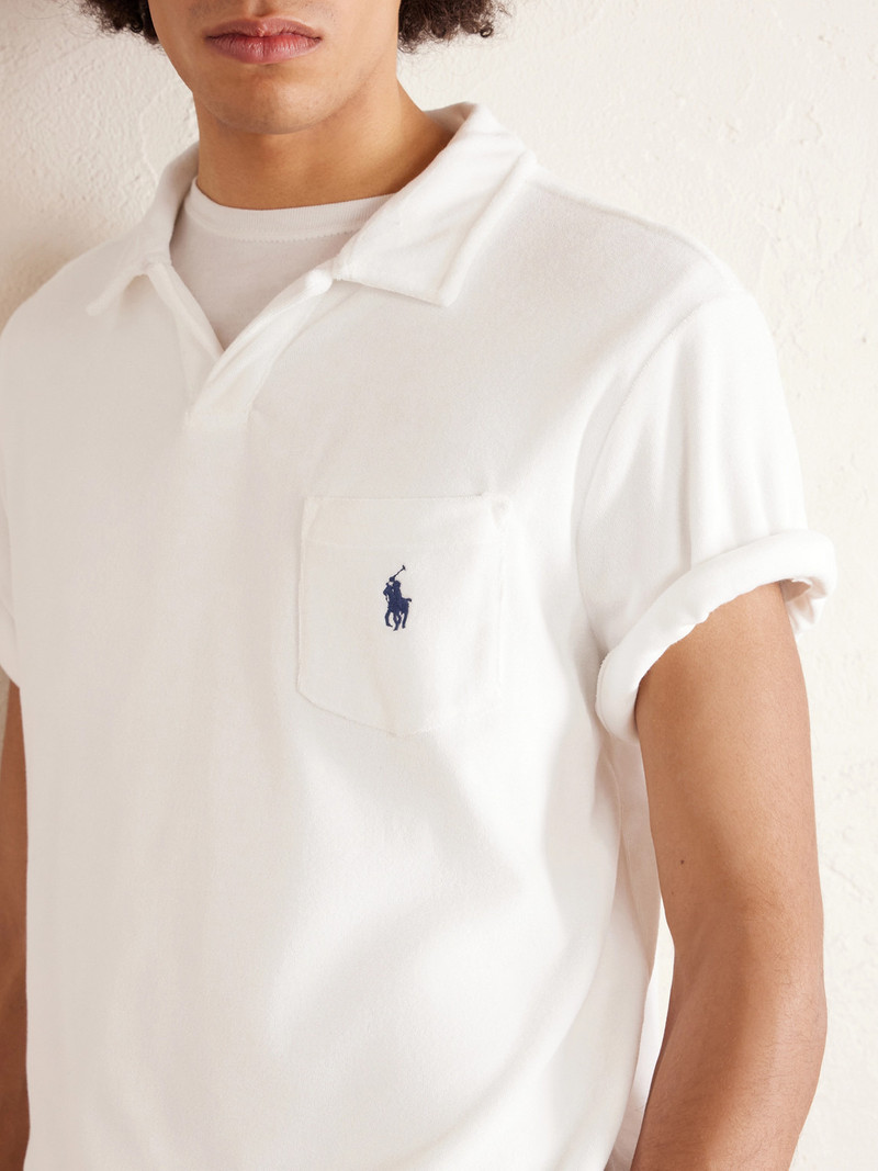 Logo-Embroidered Cotton-Blend Terry Polo Shirt 5