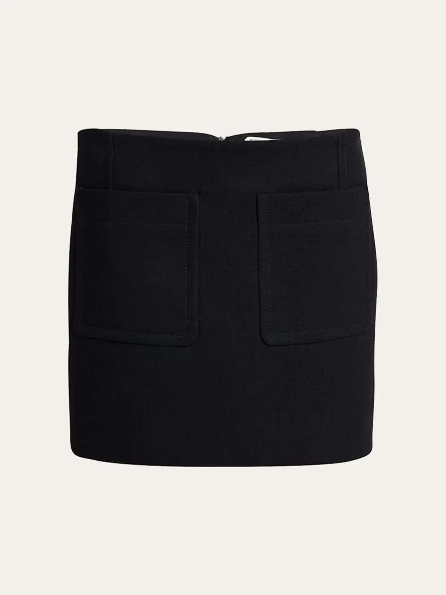 Front-Pockets Mini Pencil Skirt - 1