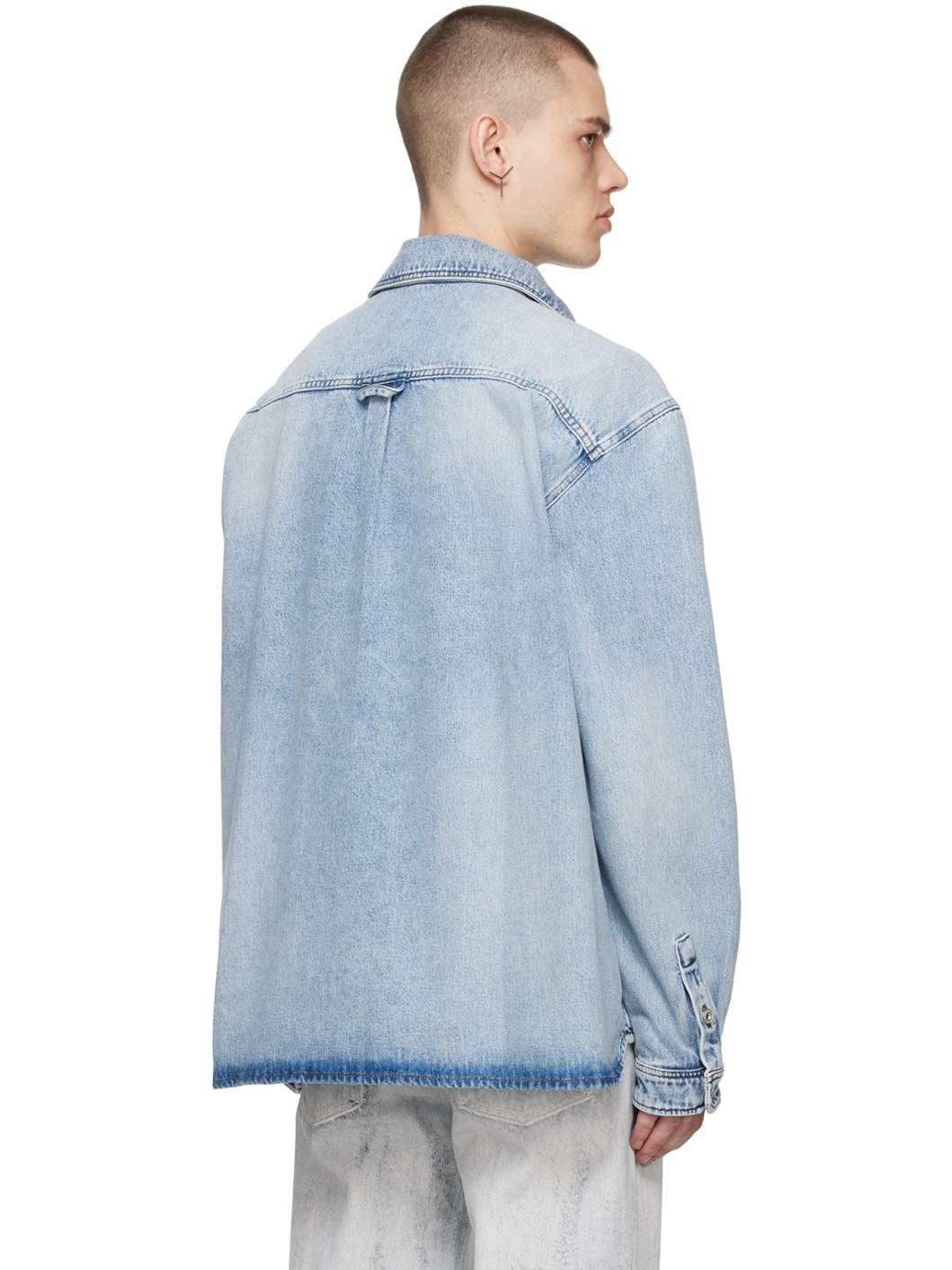 Blue Classic Button Panel Denim Shirt - 3