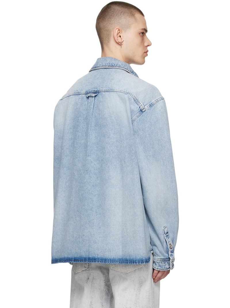 Blue Classic Button Panel Denim Shirt 3