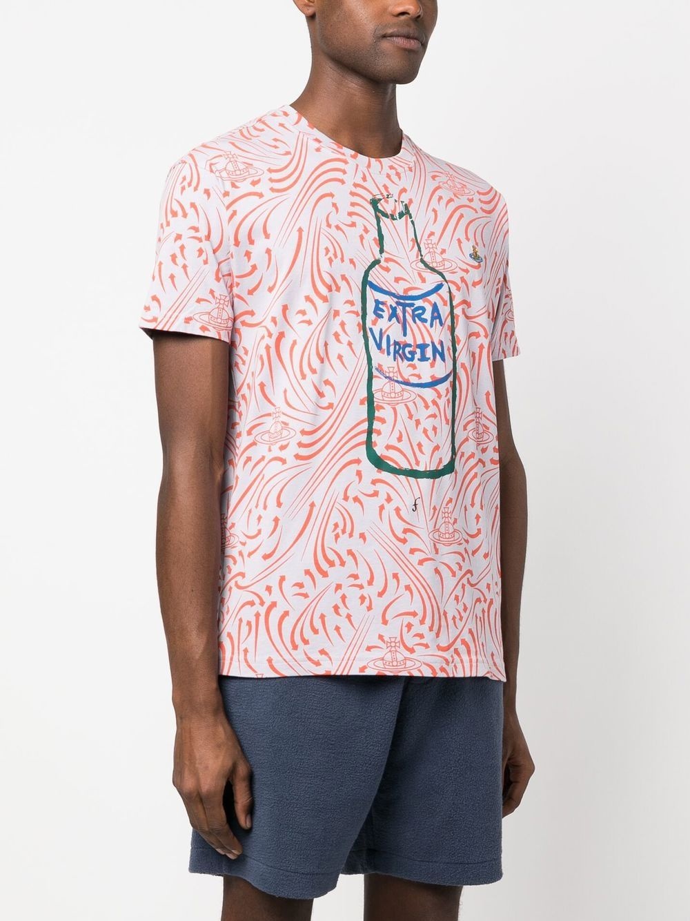 extra-virgin graphic-print logo T-shirt - 3