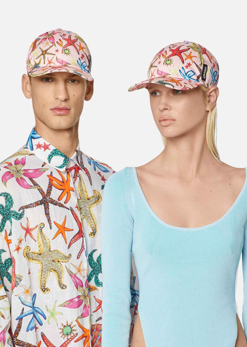 VERSACE Trésor de la Mer Print Hat outlook