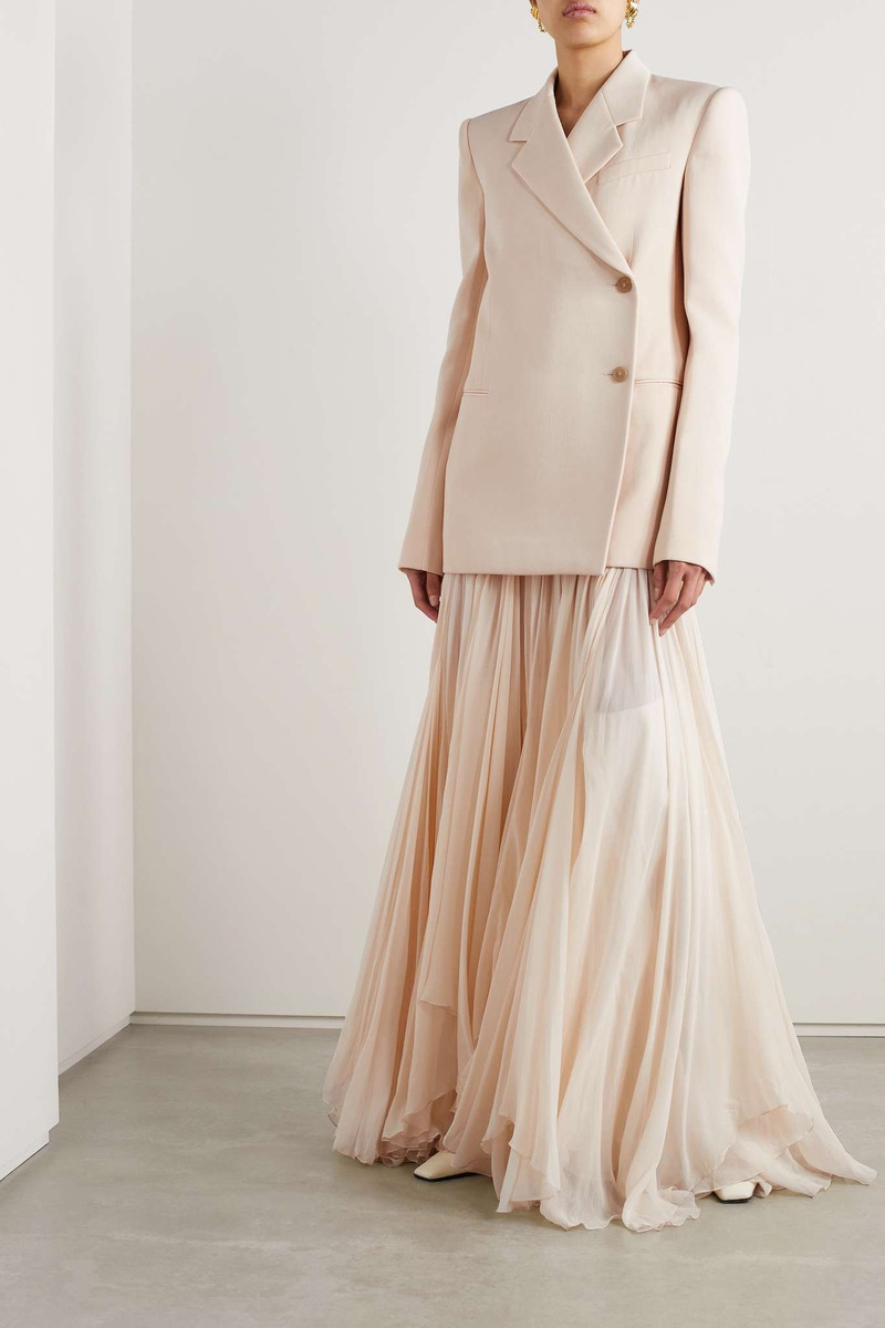 KHAITE Otero asymmetric wool-blend twill blazer outlook