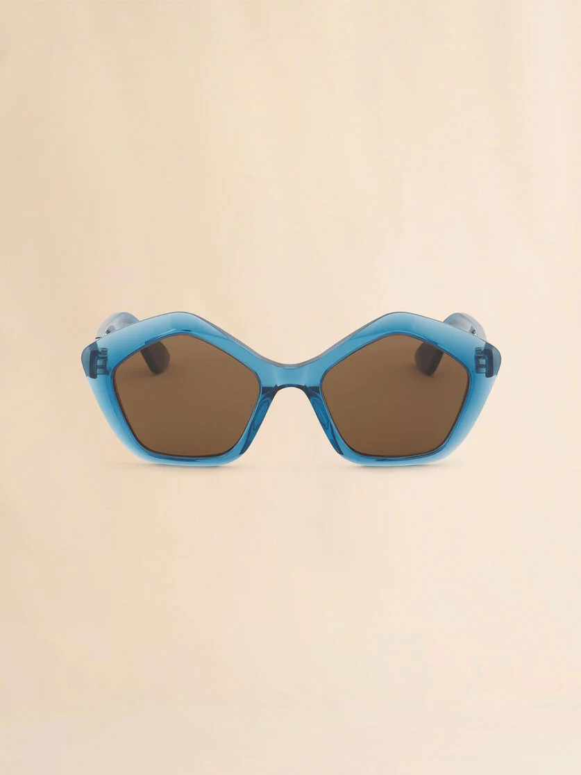 TRANSLUCENT LIGHT BLUE ELUVI SUNGLASSES - 1
