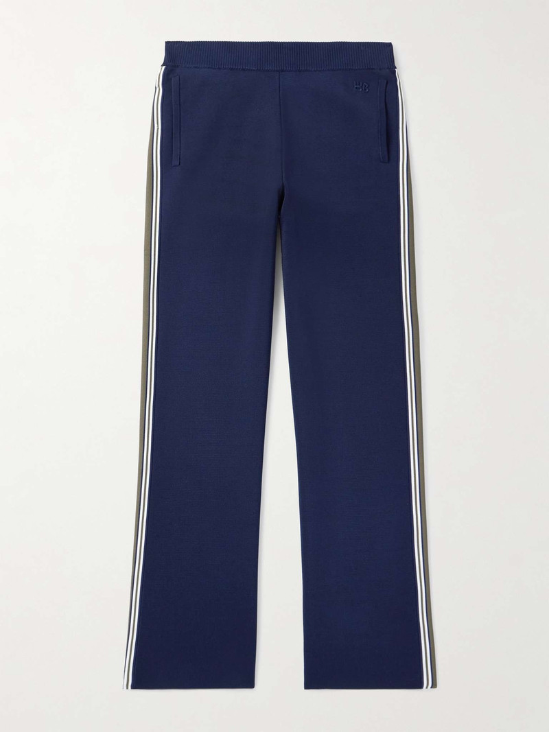Straight-Leg Striped Knitted Track Pants - 1