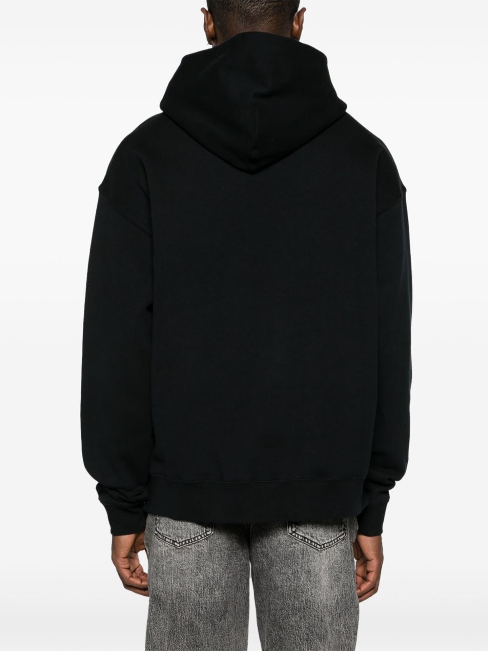 logo-embroidered cotton hoodie - 4