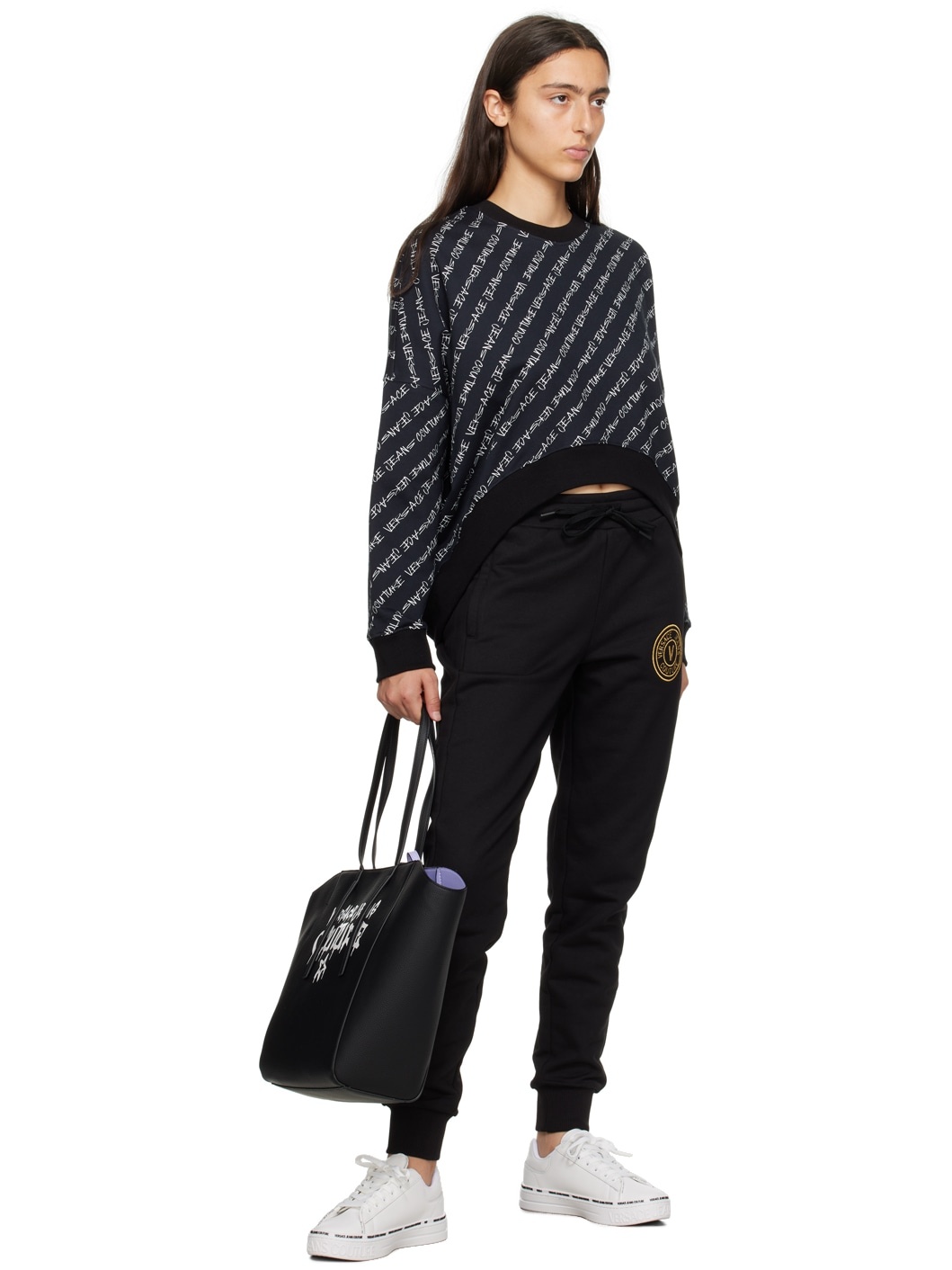 Black V-Emblem Lounge Pants - 4