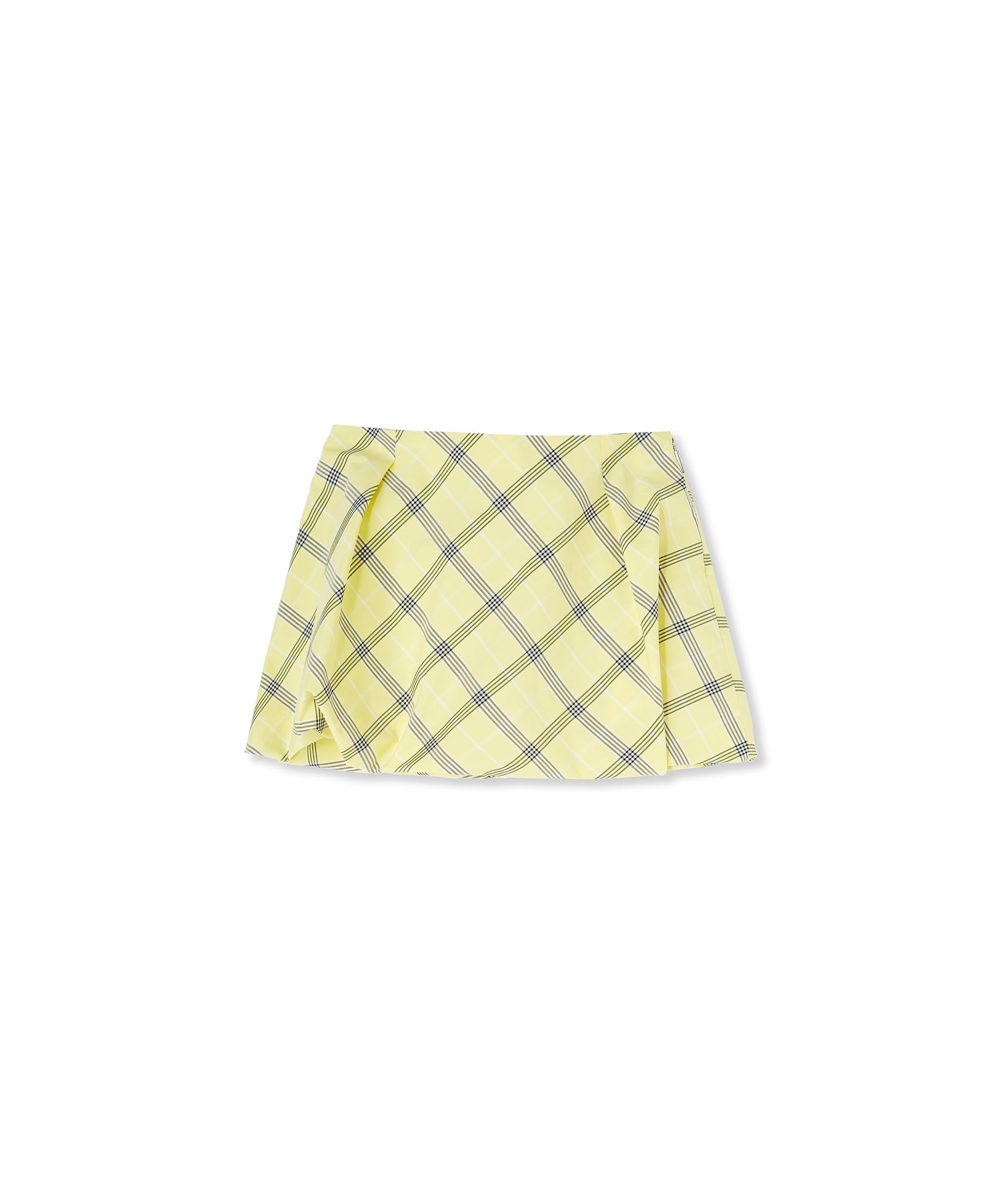 Poplin check wide mini skirt - 1