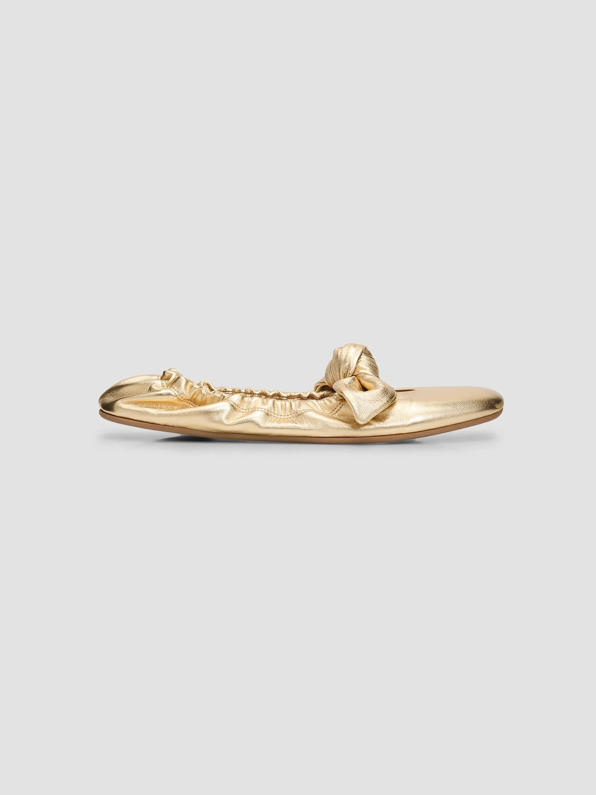 Women's Carousel Leather Ballerina Flats - Gold - 1