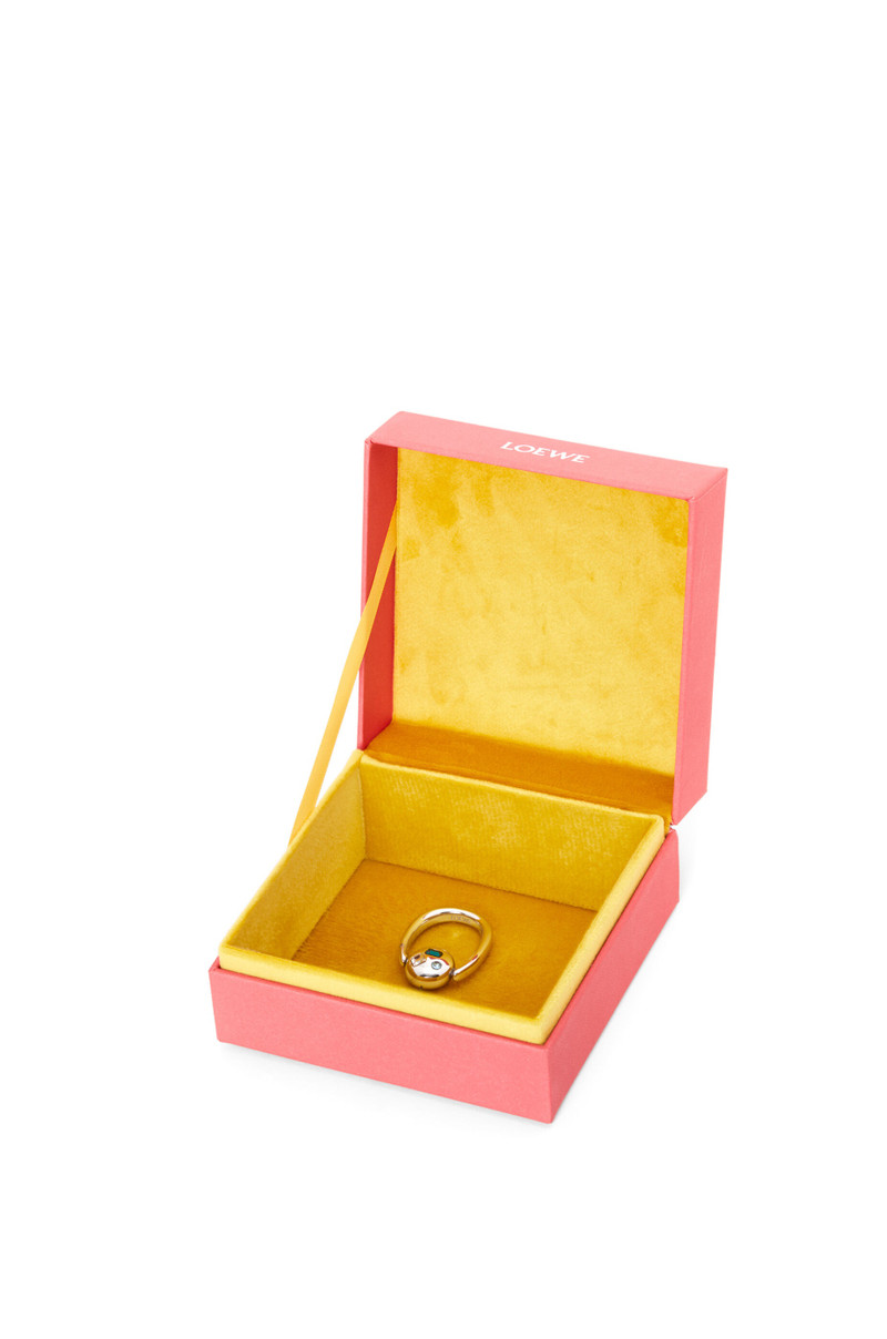 Anagram Pebble ring in sterling silver and crystals 7