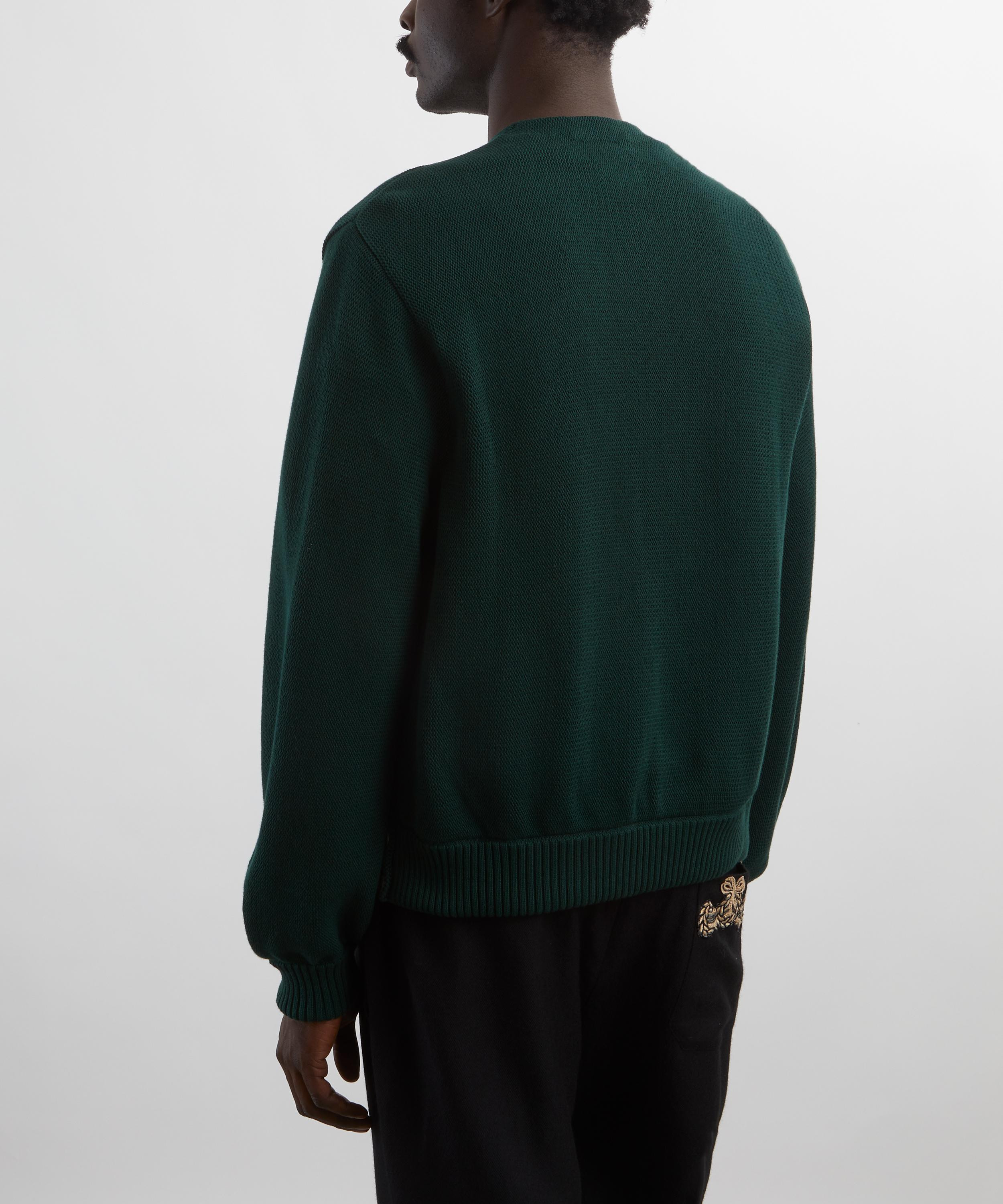 Dark Green Double-Breasted Cardigan - 4