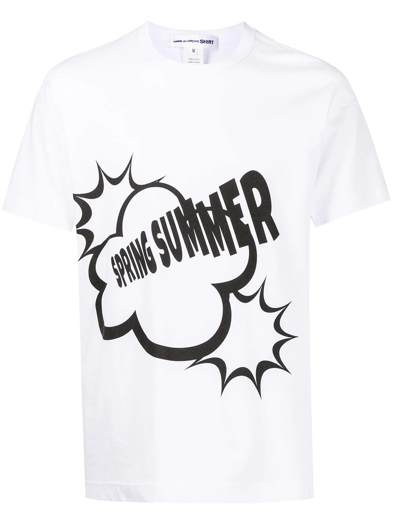 slogan-print cotton T-shirt 1