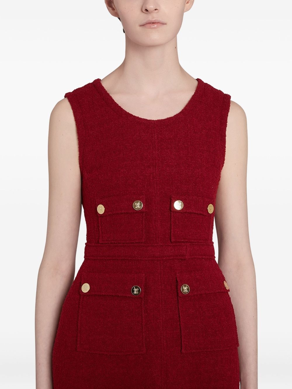 bouclé button-detailed dress - 5