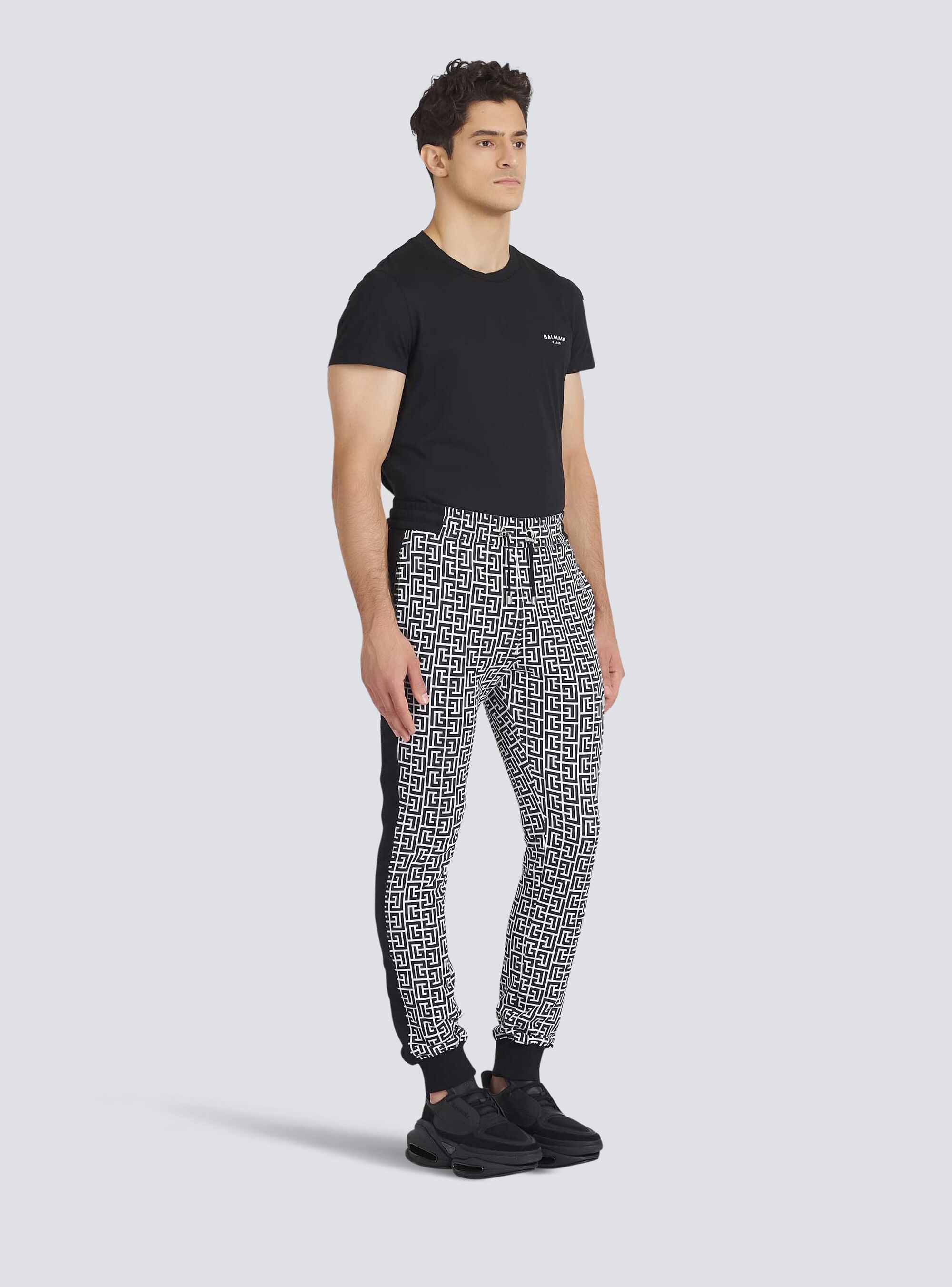 Eco-designed cotton sweatpants with Balmain monogram print - 5