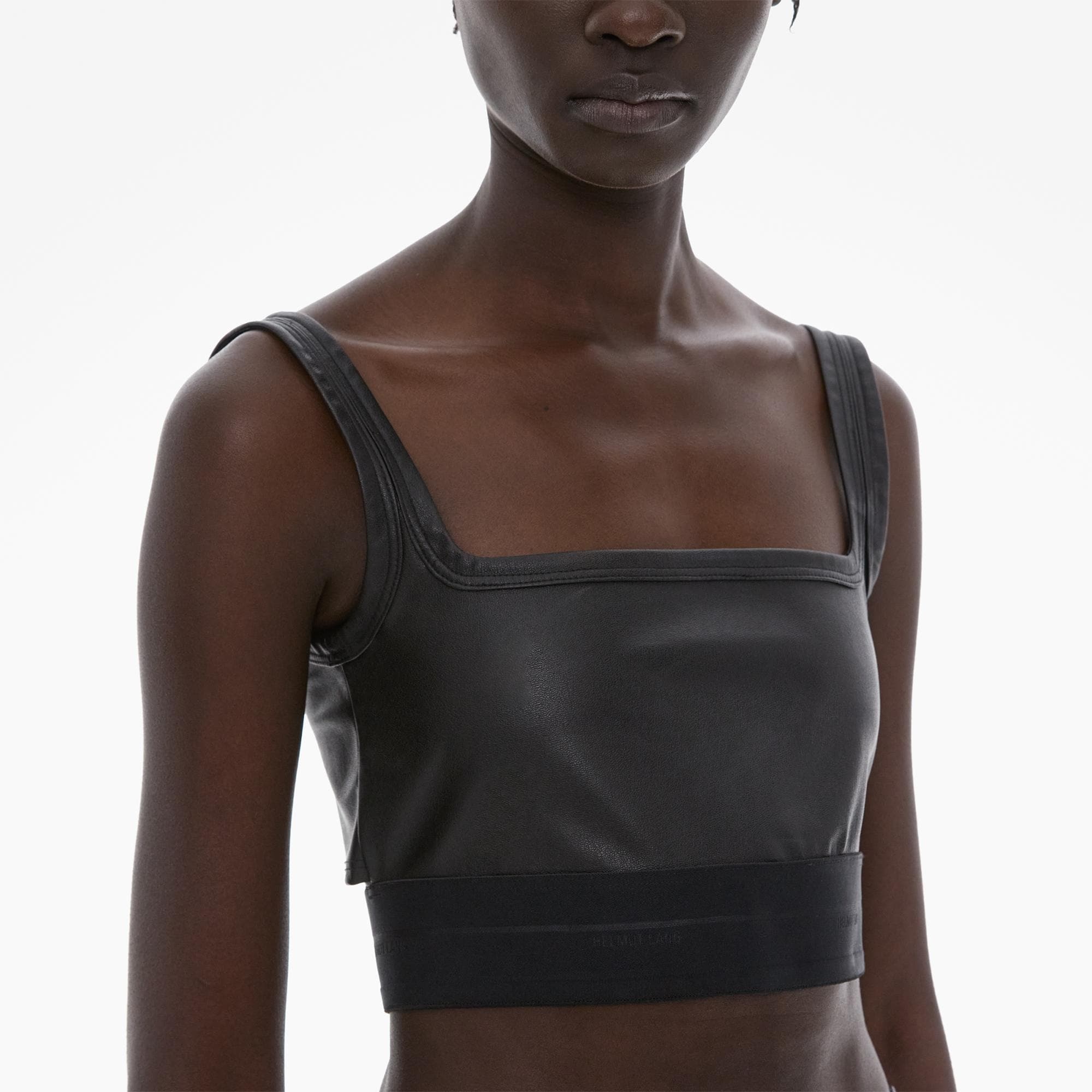 HELMUT LANG Faux leather bra top