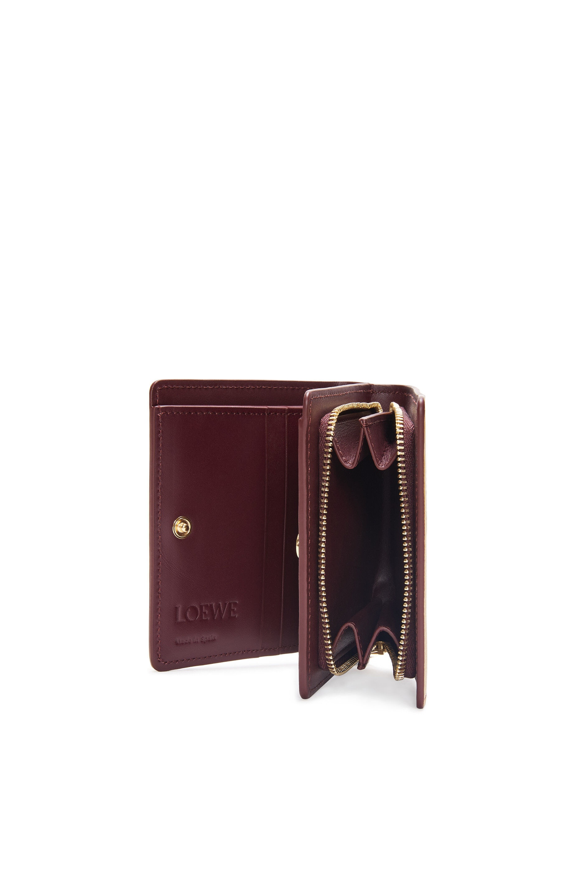 Puzzle compact zip wallet in classic calfskin 3