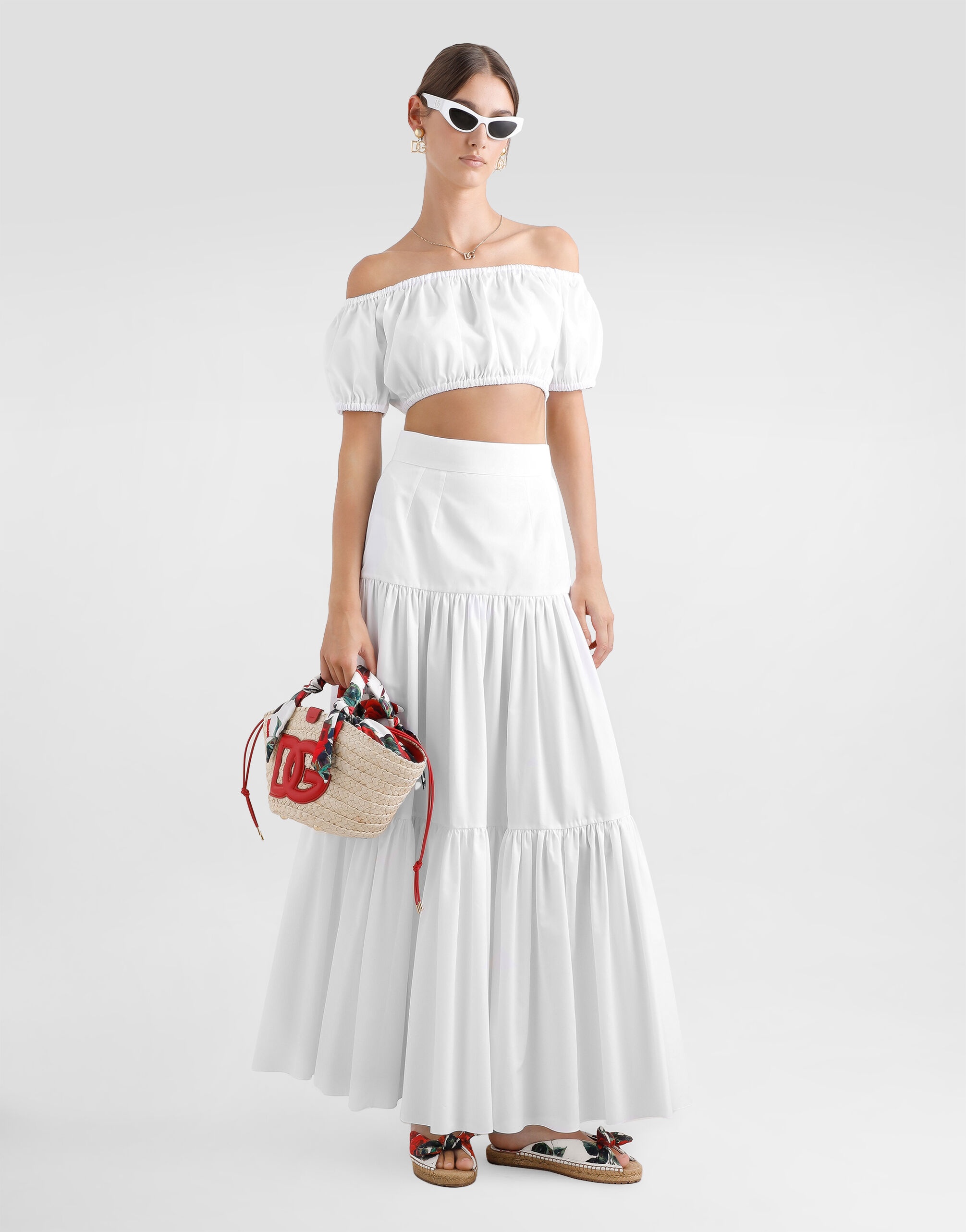 Cotton Bardot-neck top - 2
