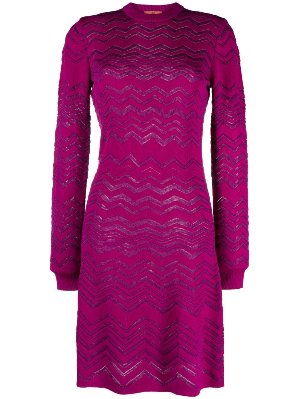 zigzag wool-blend dress - 1