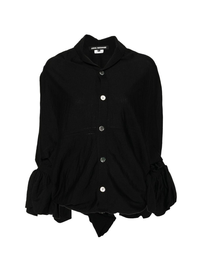 ruffled-sleeve cardigan 1