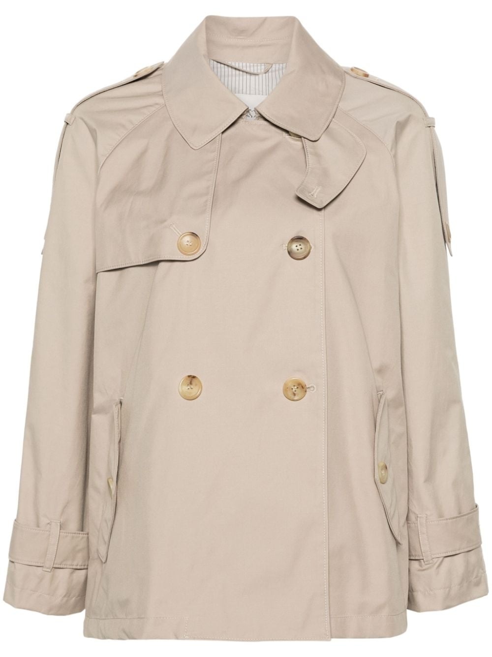 【送料&関税込】Max Mara Short Trench Coat Water-repellent gabardine short trench coat, beige | Weekend