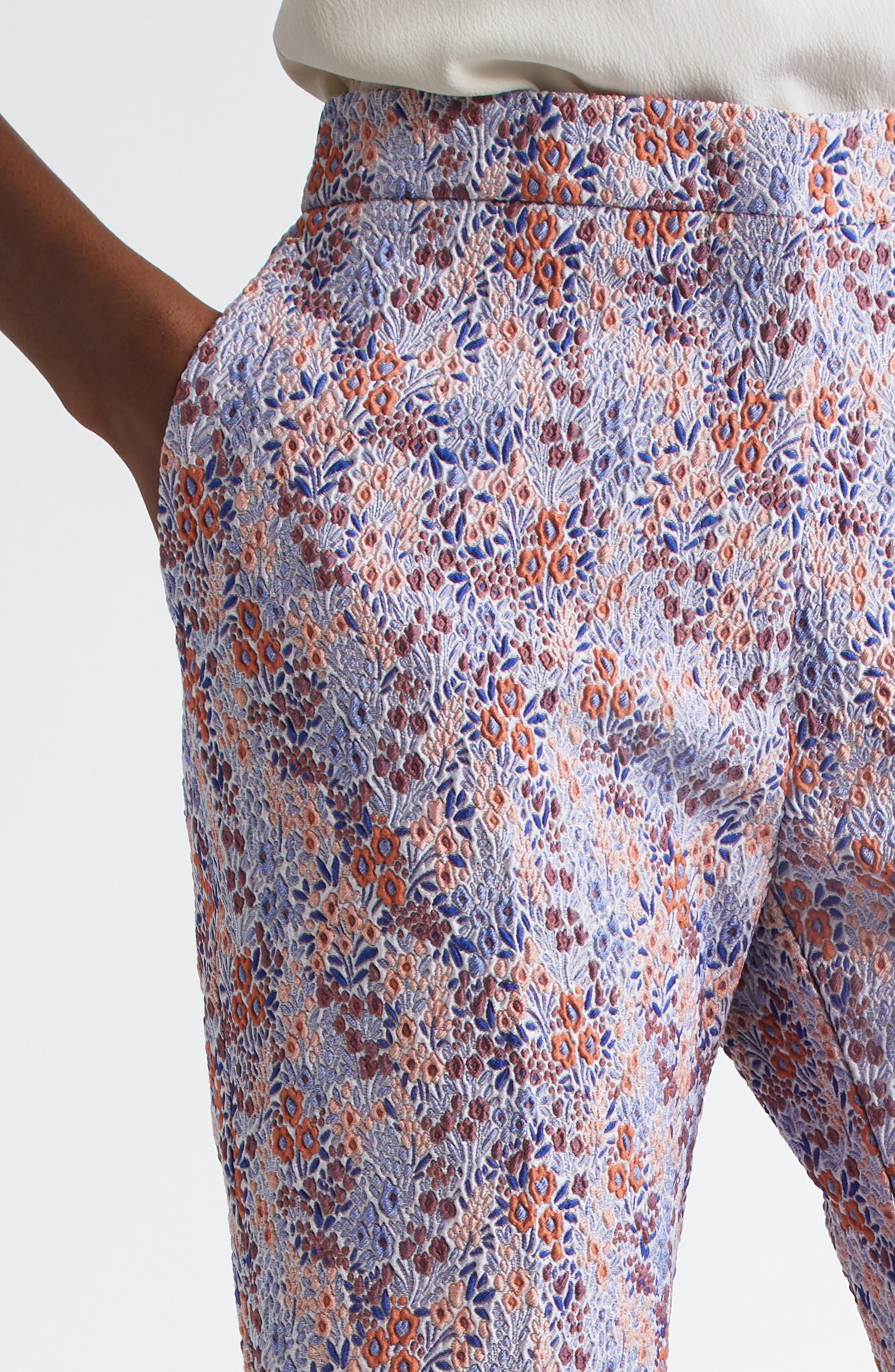 Etro Ditsy Floral Jacquard Trousers in Multicolor Azure Base at Nordstrom - 5
