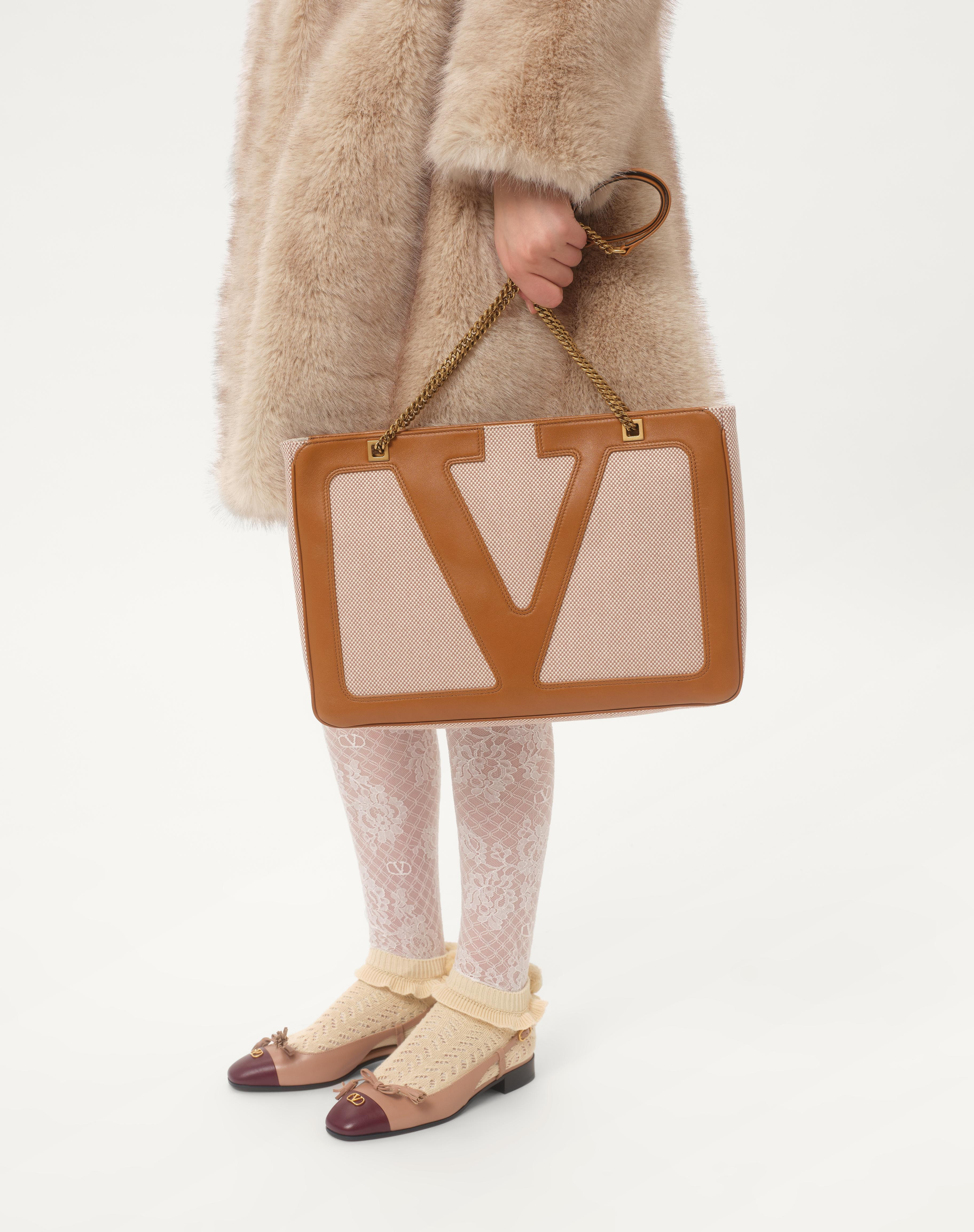 VALENTINO GARAVANI VIVA SUPERSTAR MEDIUM CANVAS SHOPPING BAG - 7