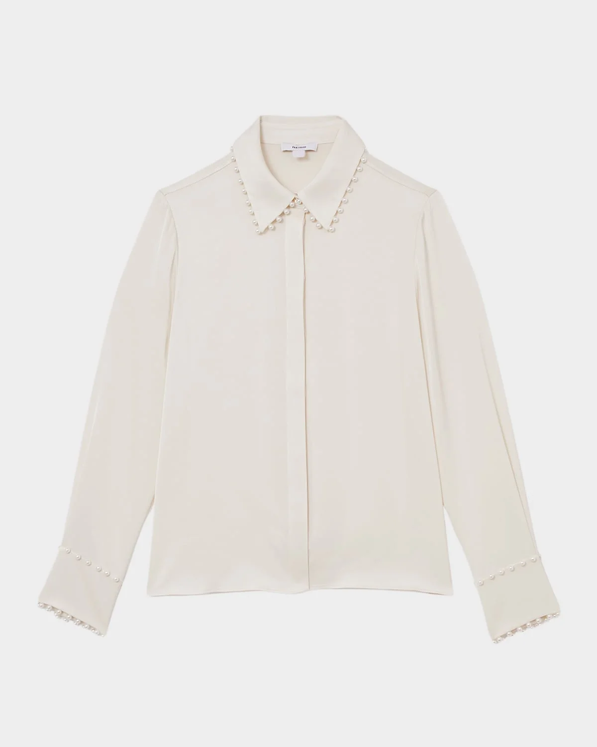 Lois Satin Faux-Pearl Trim Shirt - 1