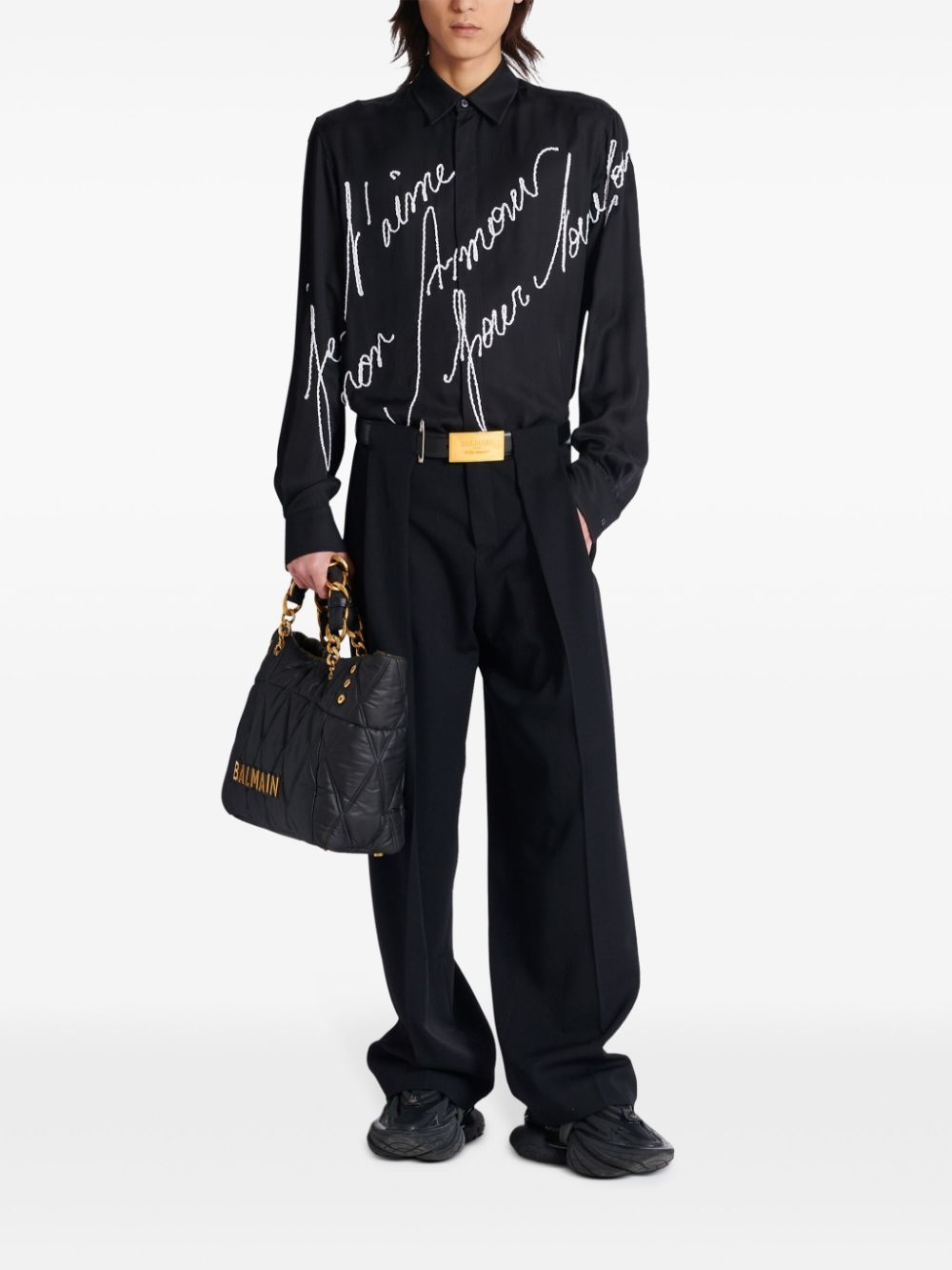 embroidered-design shirt - 2