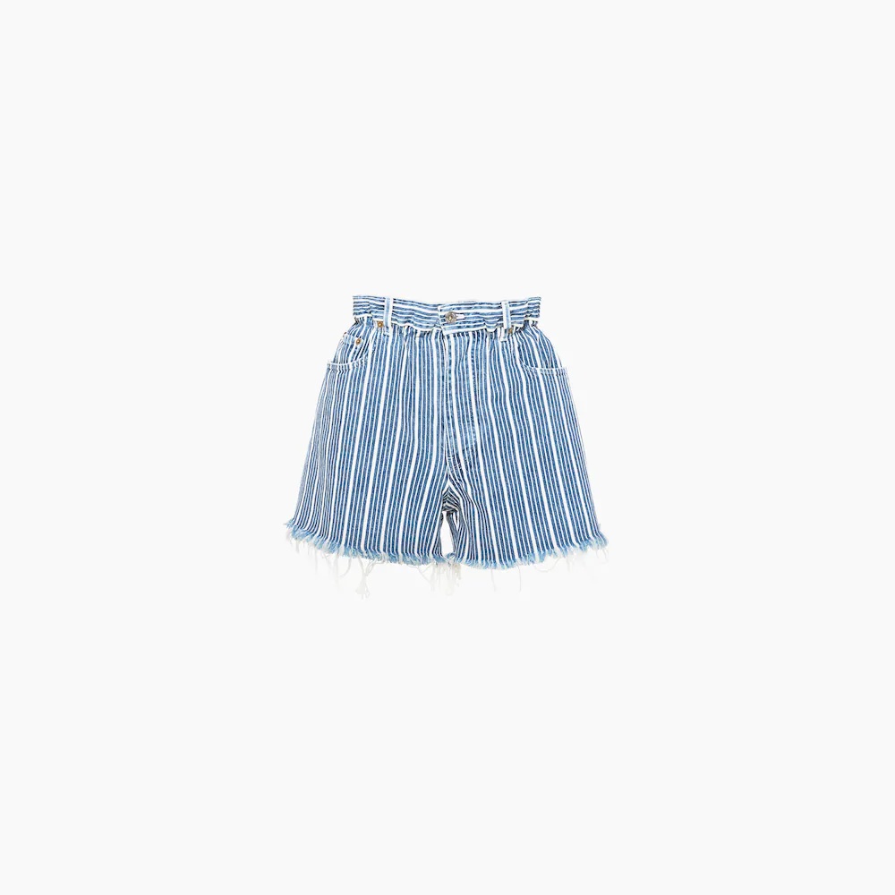 Striped denim shorts - 1