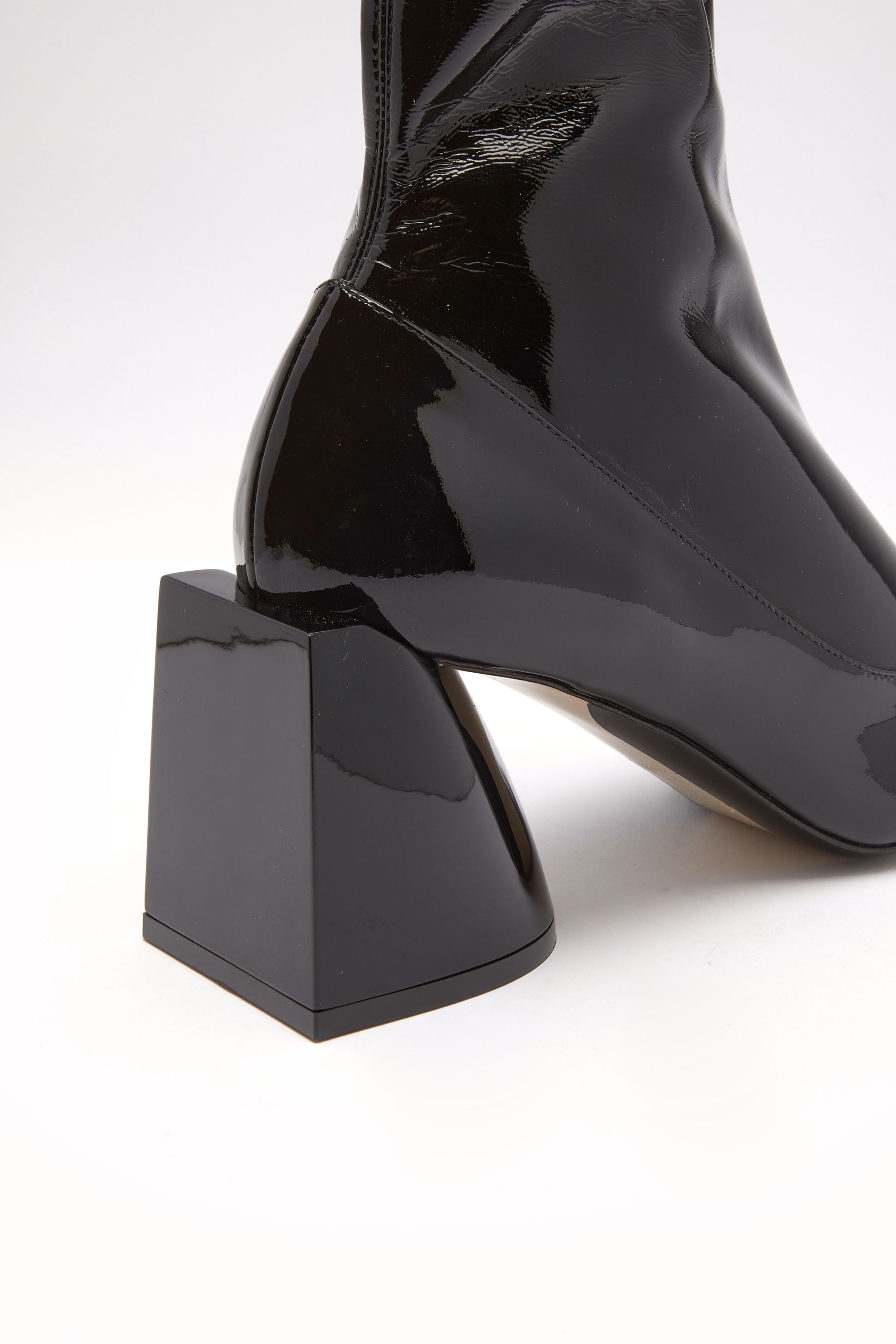 PATENT-LEATHER SOCK BOOTS - 5