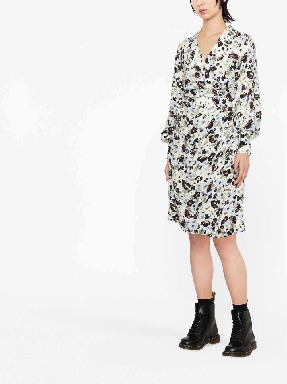 long-sleeve floral-print dress - 2