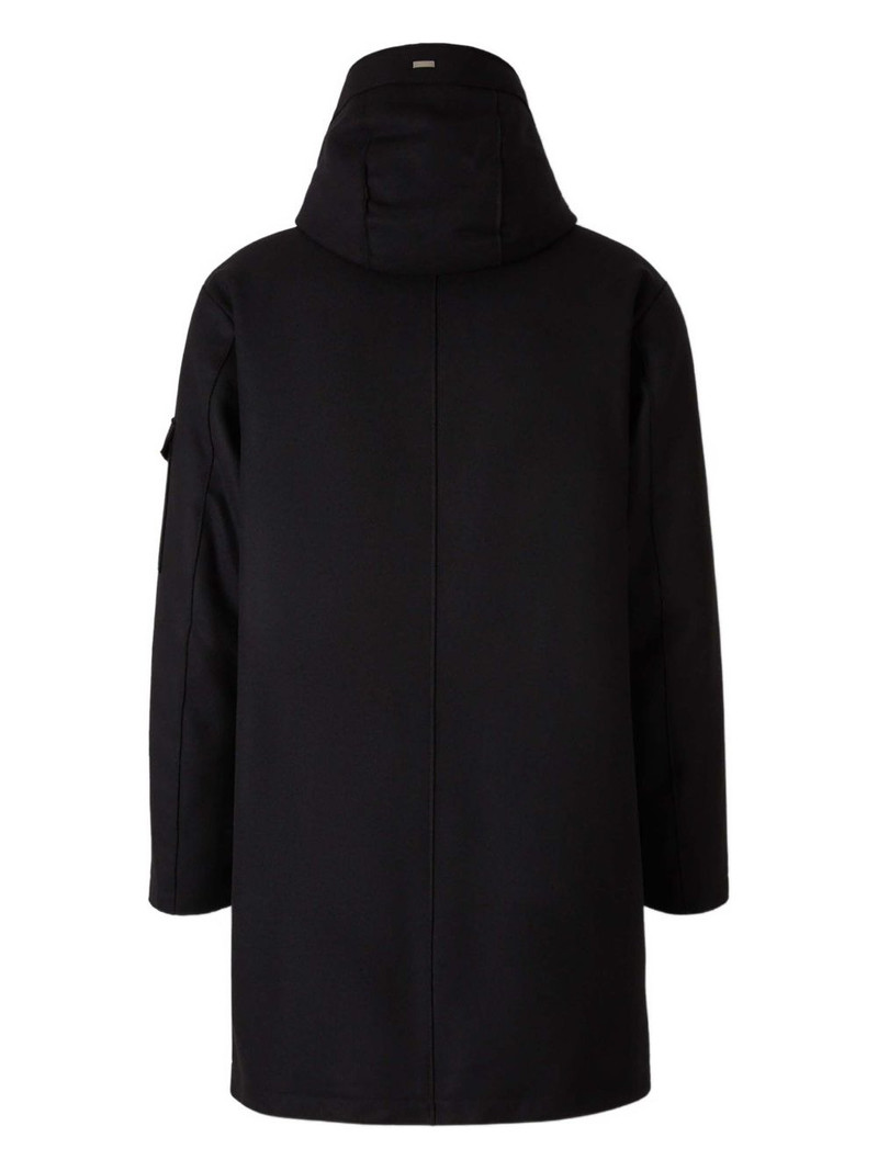 Herno high collar long coat outlook