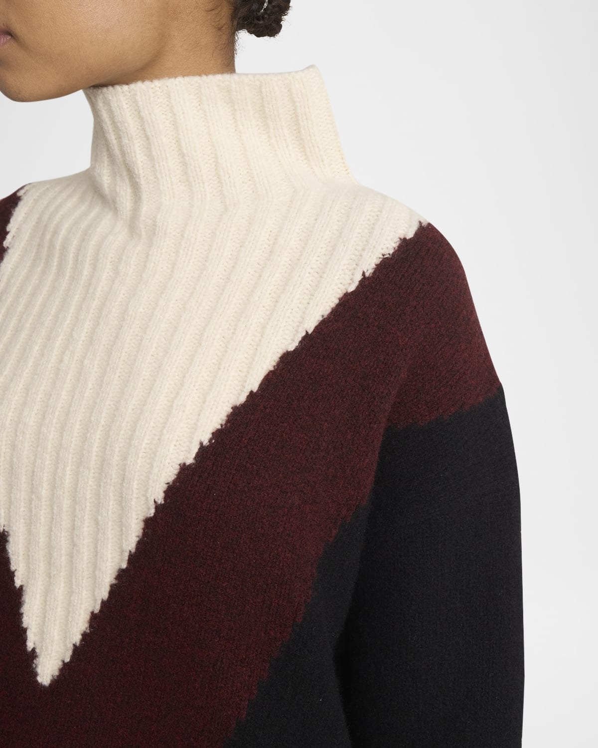 Alma Graphic Cashmere Turtleneck Sweater - 5