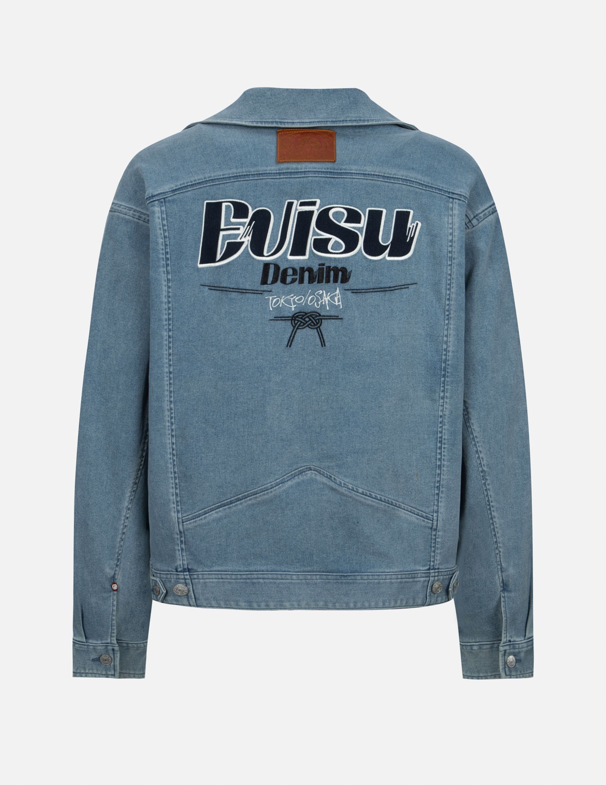 LOGO APPLIQUÉ FASHION FIT DENIM BIKER JACKET - 2