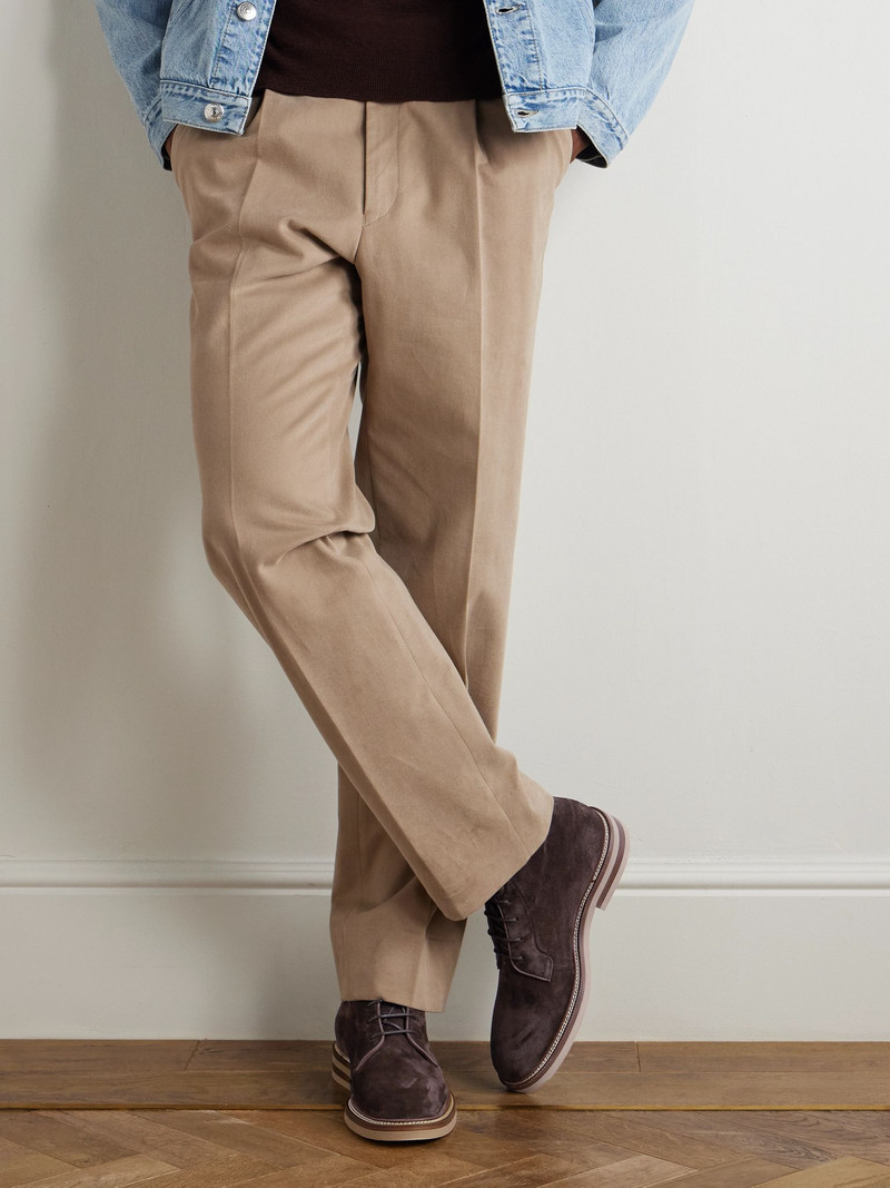 Suede Lace-Up Boots Dark brown 2