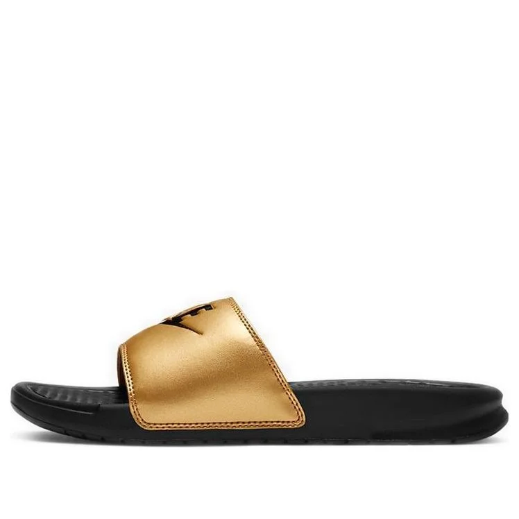 (WMNS) Nike JDI Benassi Slides 'Black Metallic Gold' 343881-014 - 1