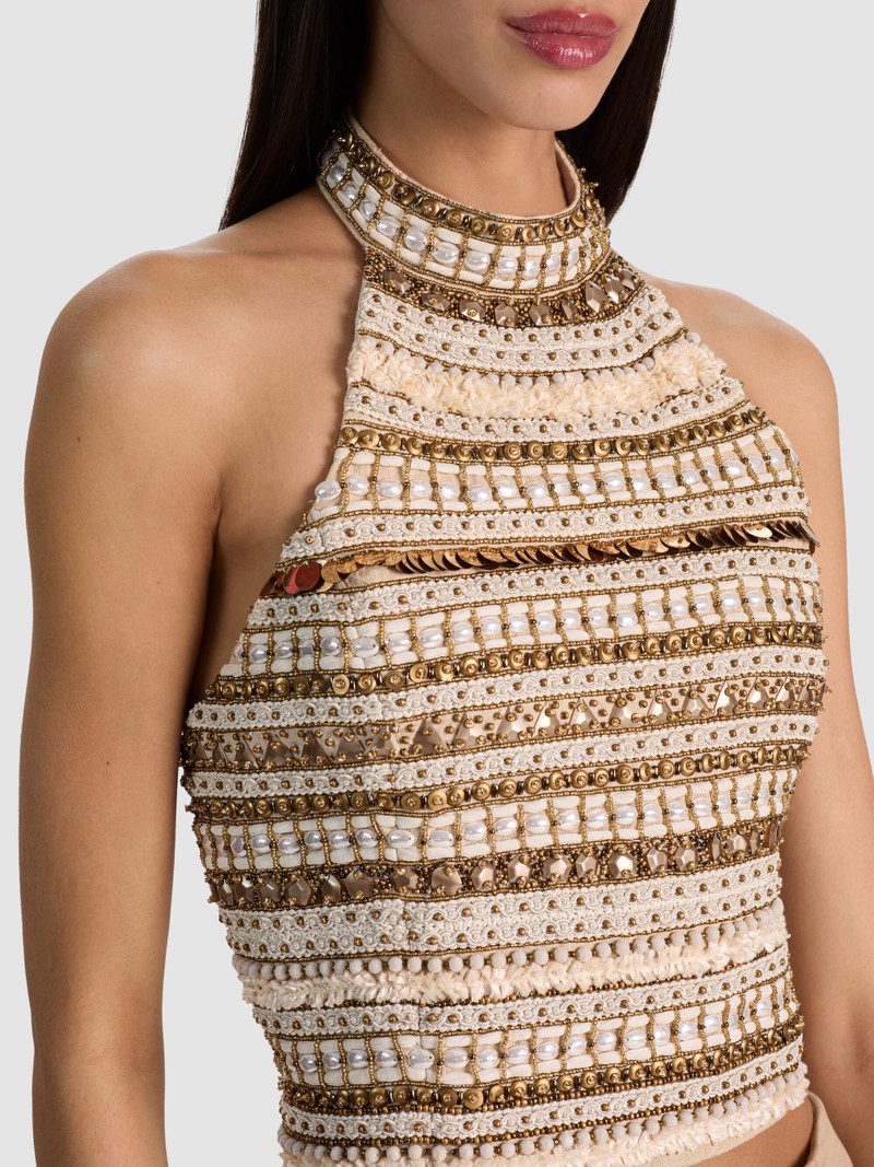 GATZ LINEN EMBELLISHED TOP 6
