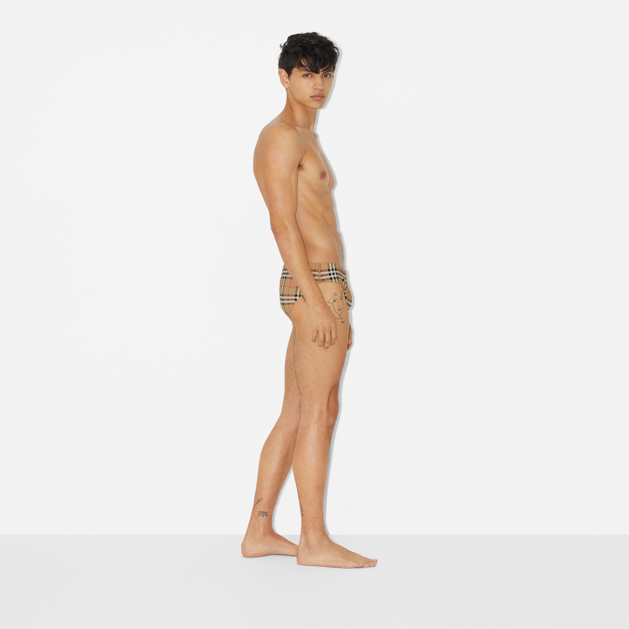 Check Drawcord Swim Briefs - 3