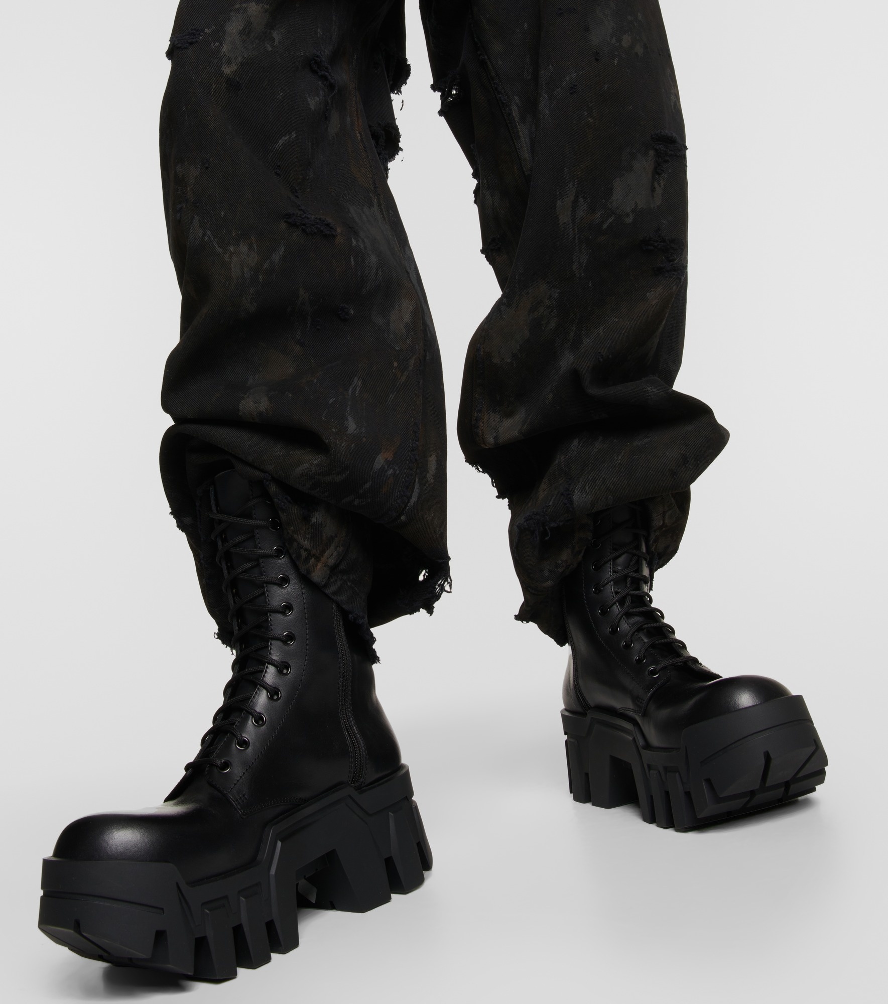 Bulldozer lace-up leather ankle boots - 4